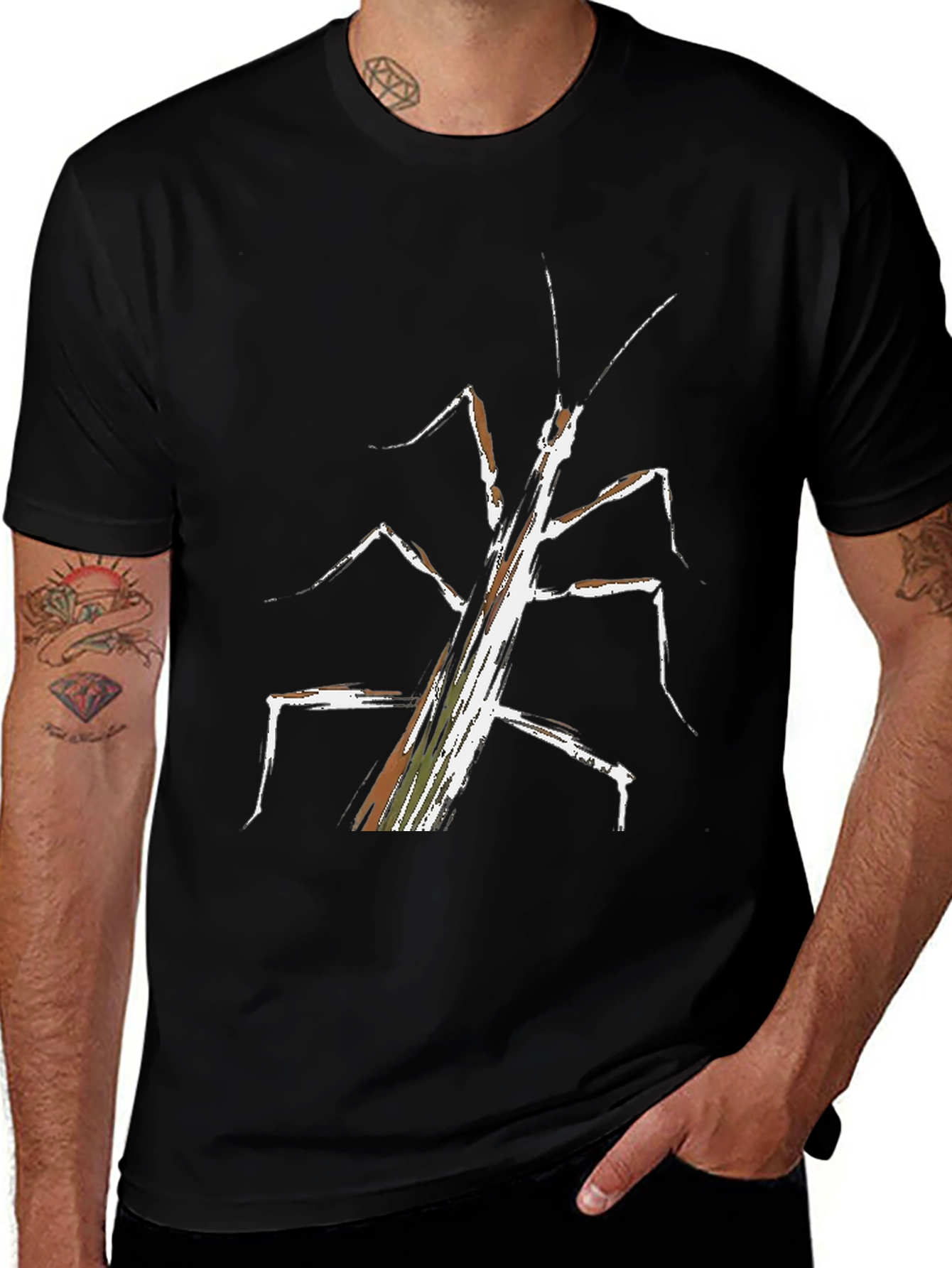 Variant 24 of Abstract Stick Bug Graphic Tee - Unique Design