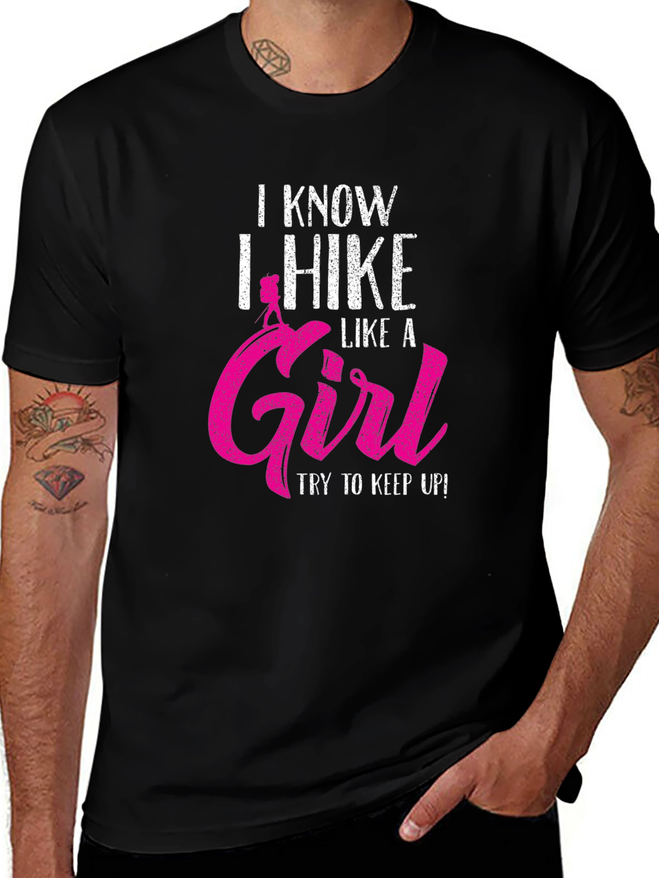 Variant 16 of I Hike Like A Girl T-Shirt - Funny Hiking Apparel