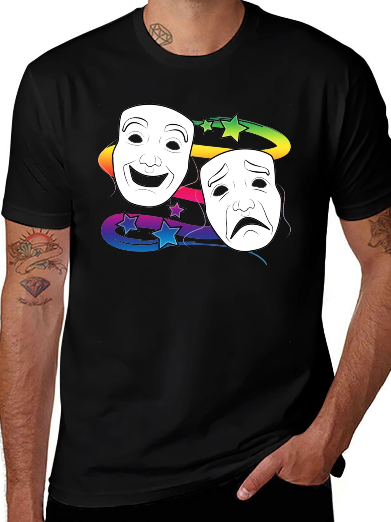 Variant 10 of Comedy Tragedy Masks Graphic T-Shirt