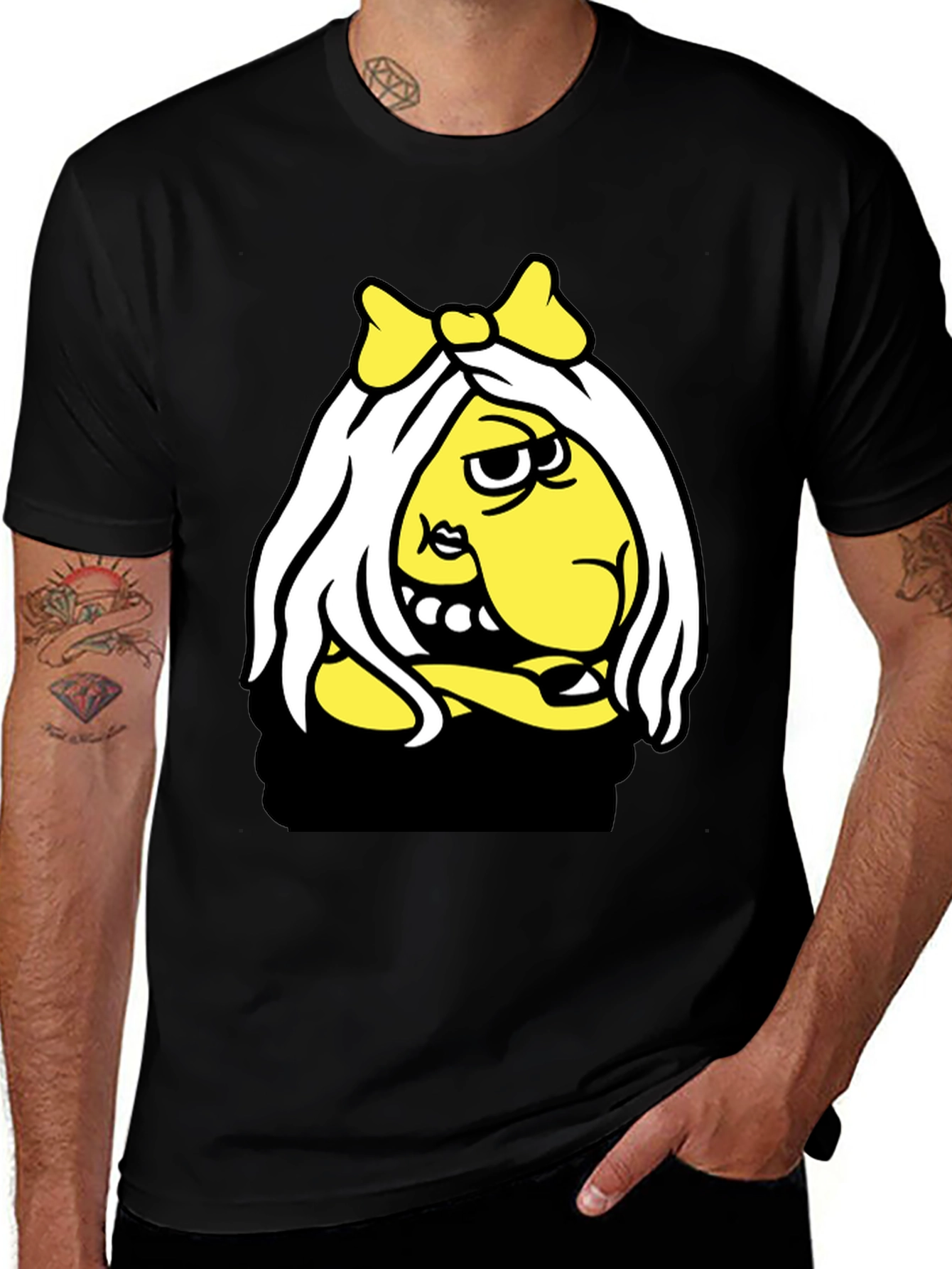Variant 14 of Funny Cartoon Graphic Black T-Shirt