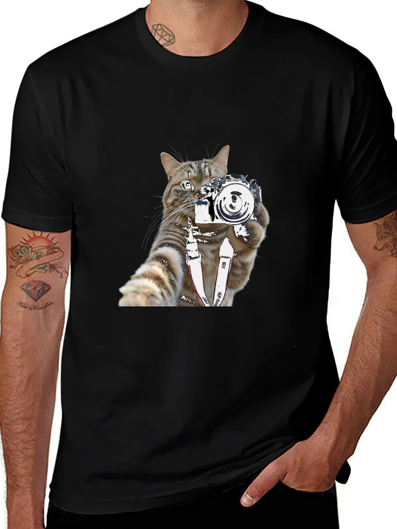 Variant 27 of Cat Photographer Graphic T-Shirt