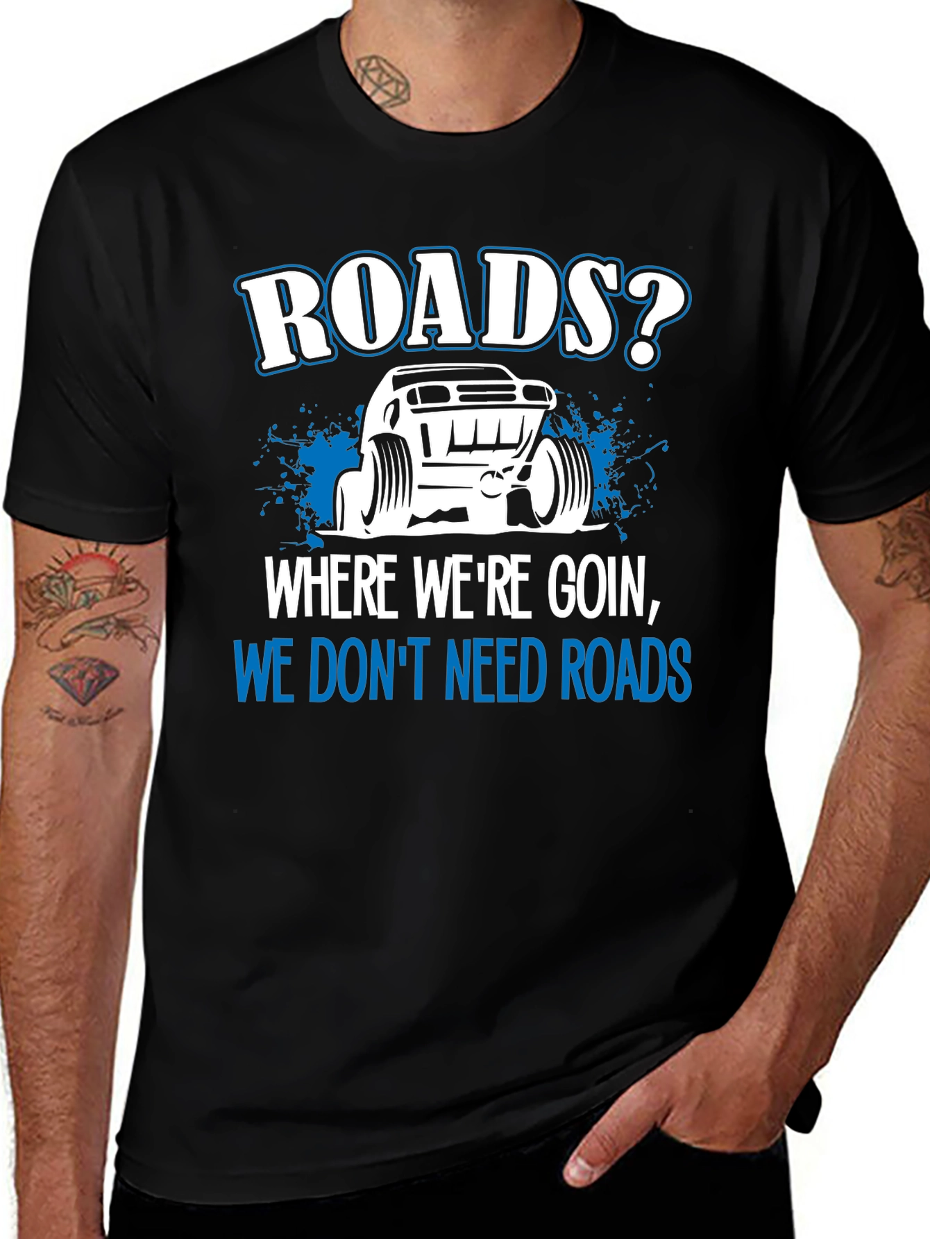 Variant 5 of Roads? We Don't Need Roads Black T-Shirt