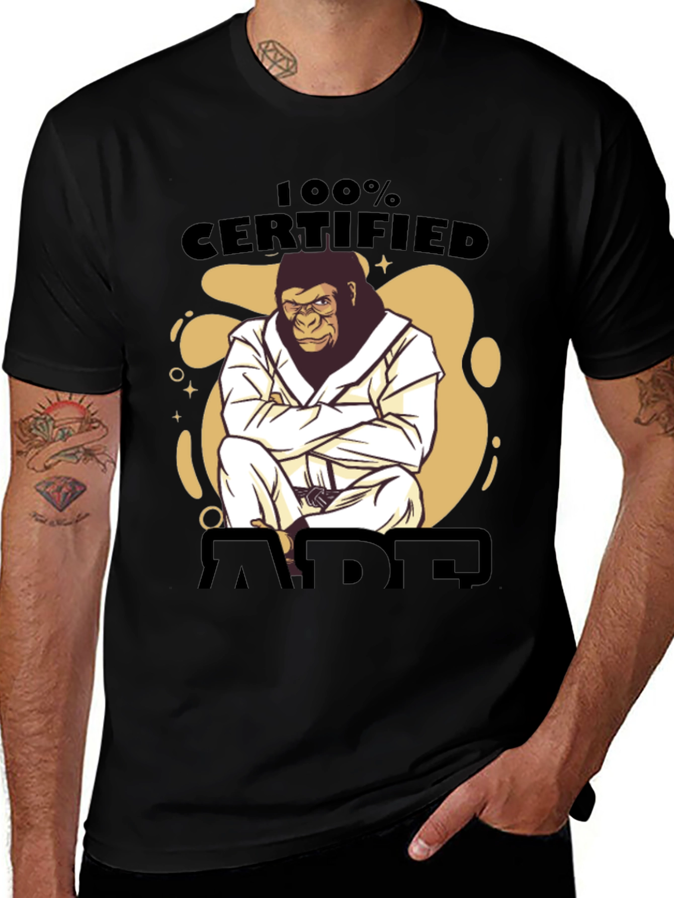 Certified Ape Jiu Jitsu Black T-Shirt