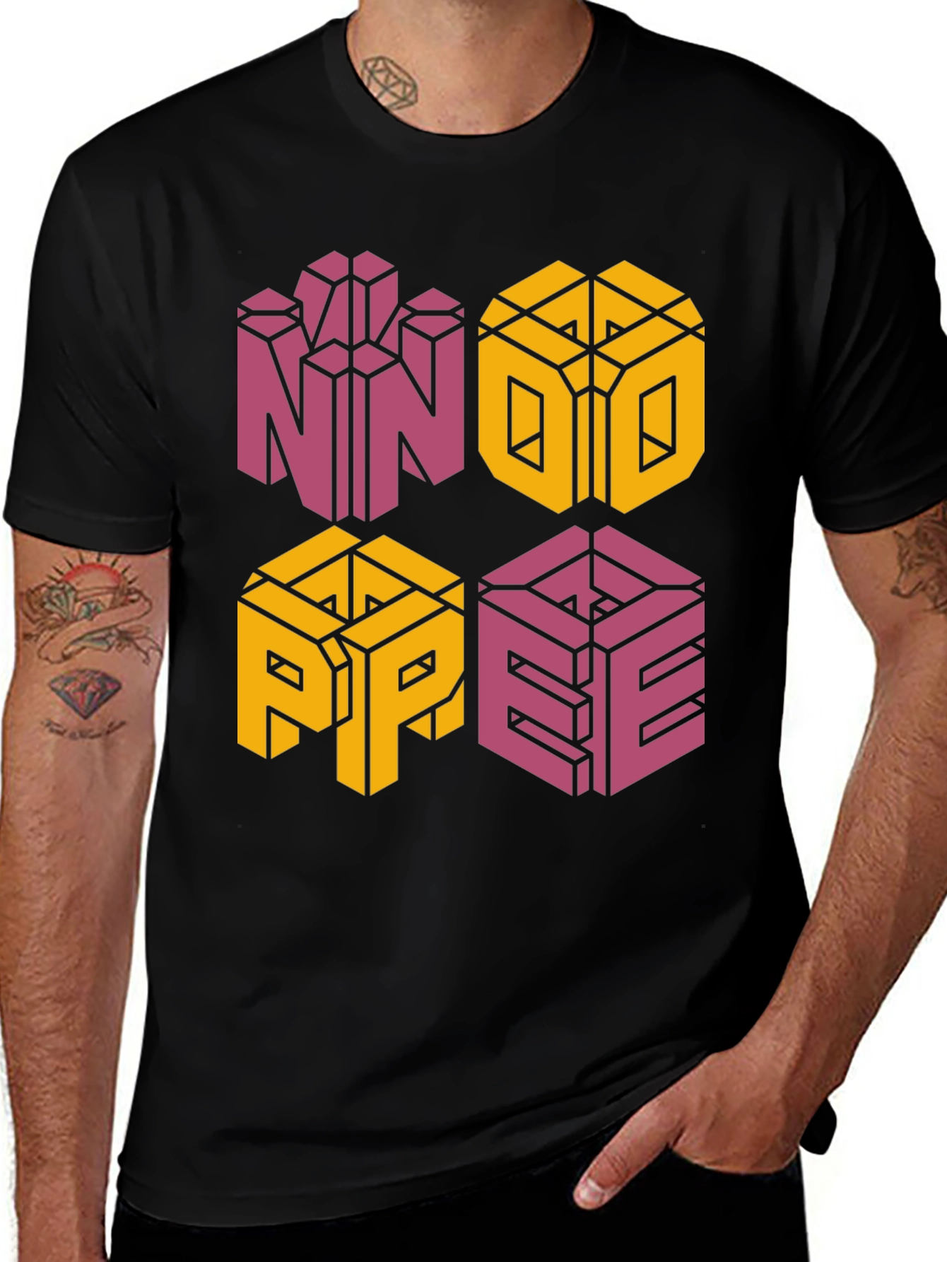 Variant 3 of Retro NOPE Graphic Tee - Cool Geometric Design