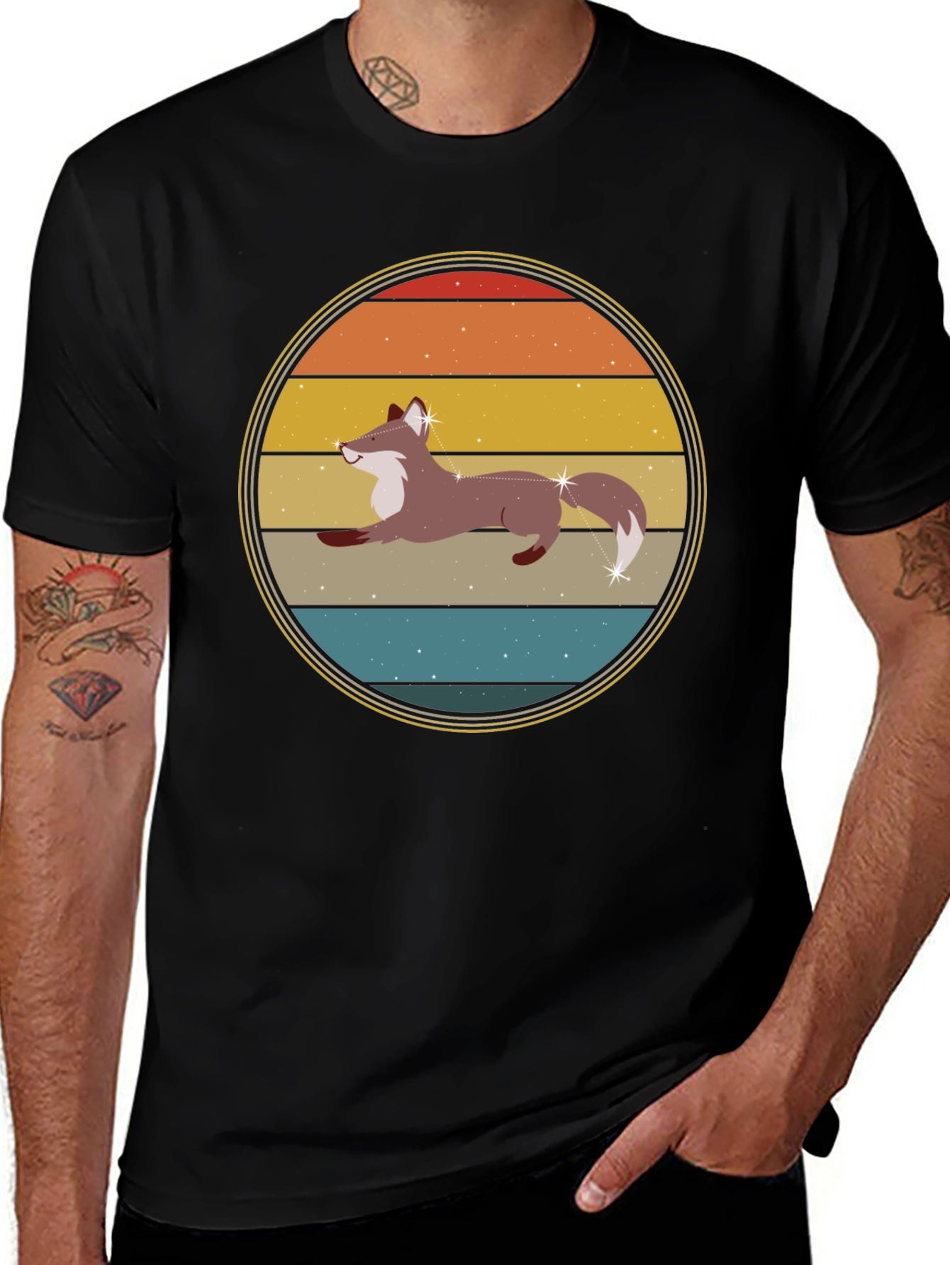 Variant 25 of Retro Fox Sunset T-Shirt - Cool Animal Design Tee