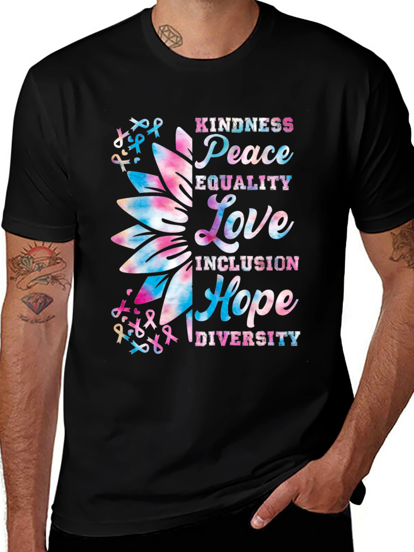 Black Kindness Peace Equality Love T-Shirt main image