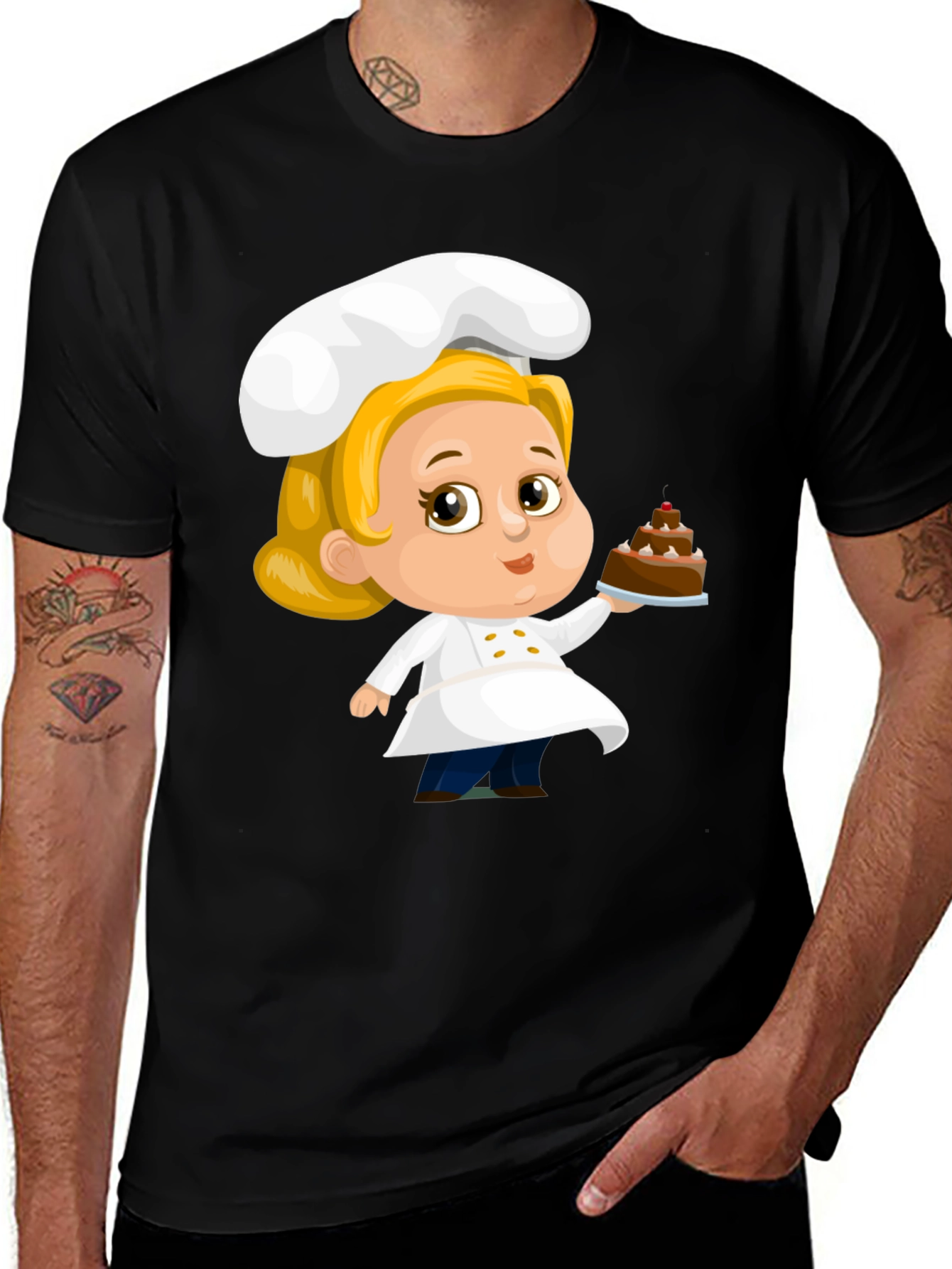 Variant 3 of Chef Cartoon T-Shirt - Cute Baker Design