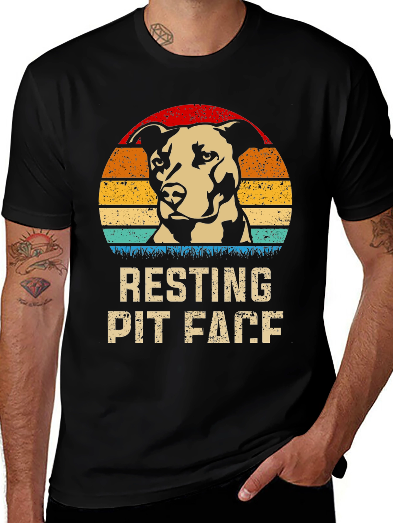Variant 2 of Resting Pit Face T-Shirt Dog Lover Tee