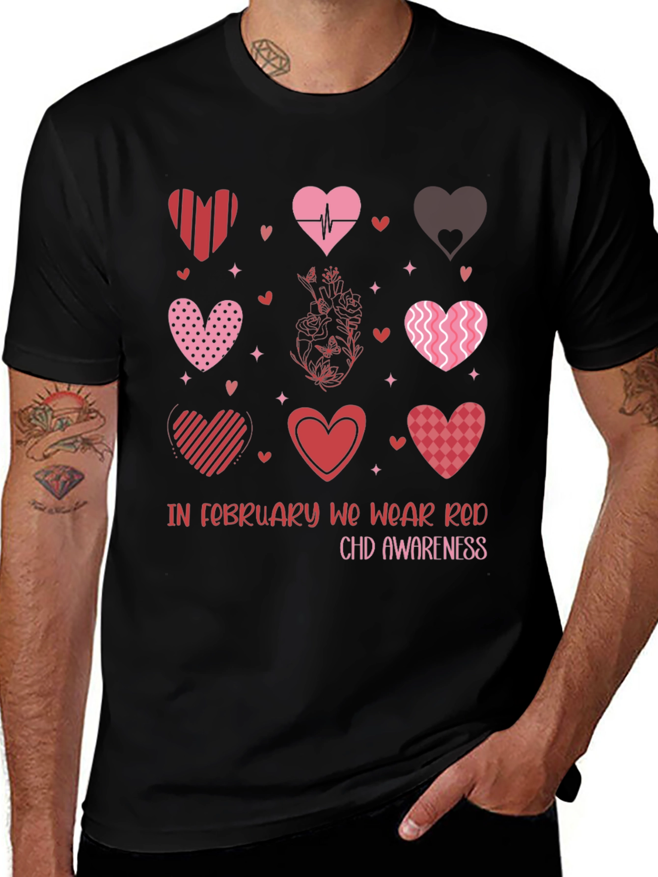 Red CHD Awareness Valentine Heart T-Shirt