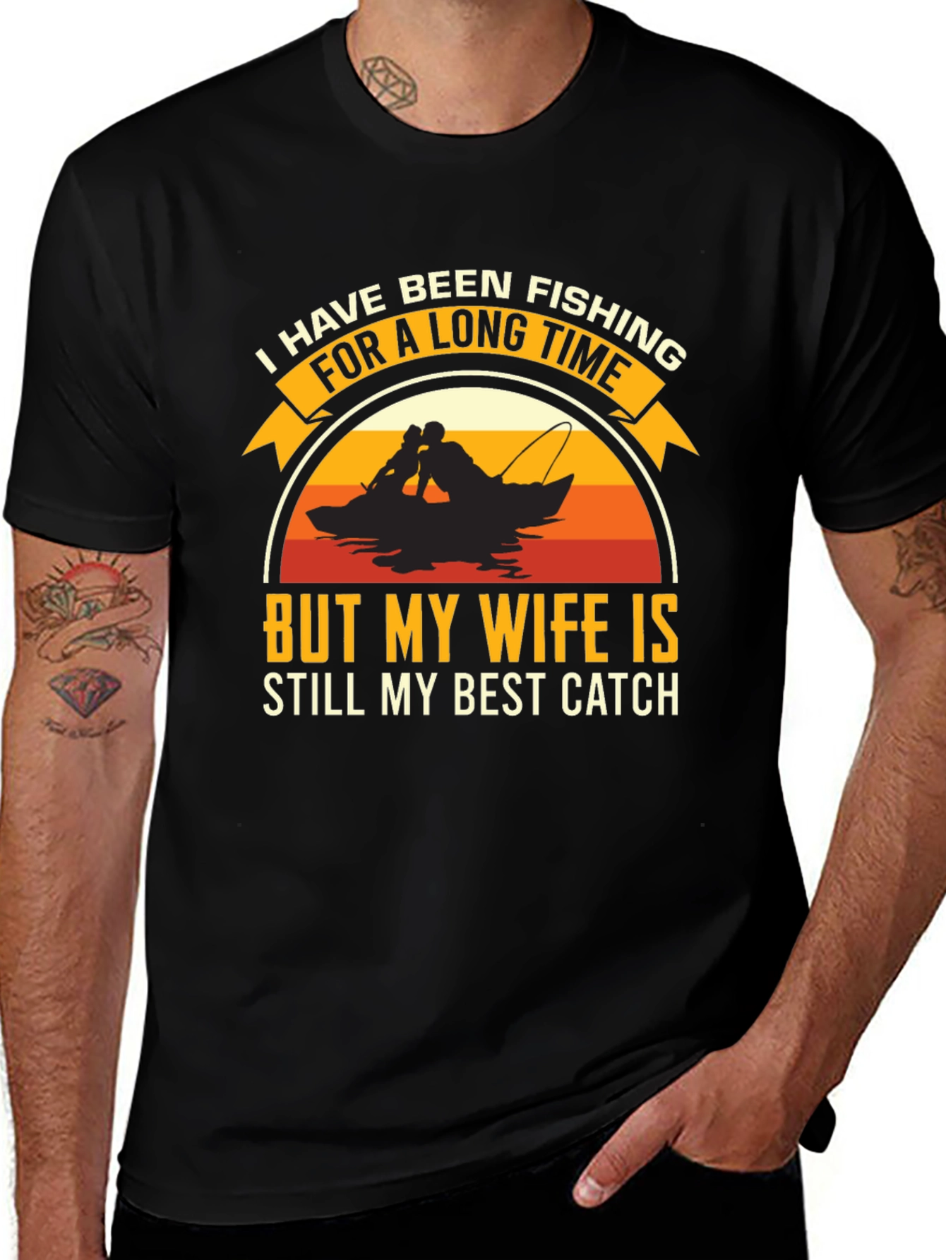 Variant 10 of Fishing T-Shirt: Best Catch is My Wife