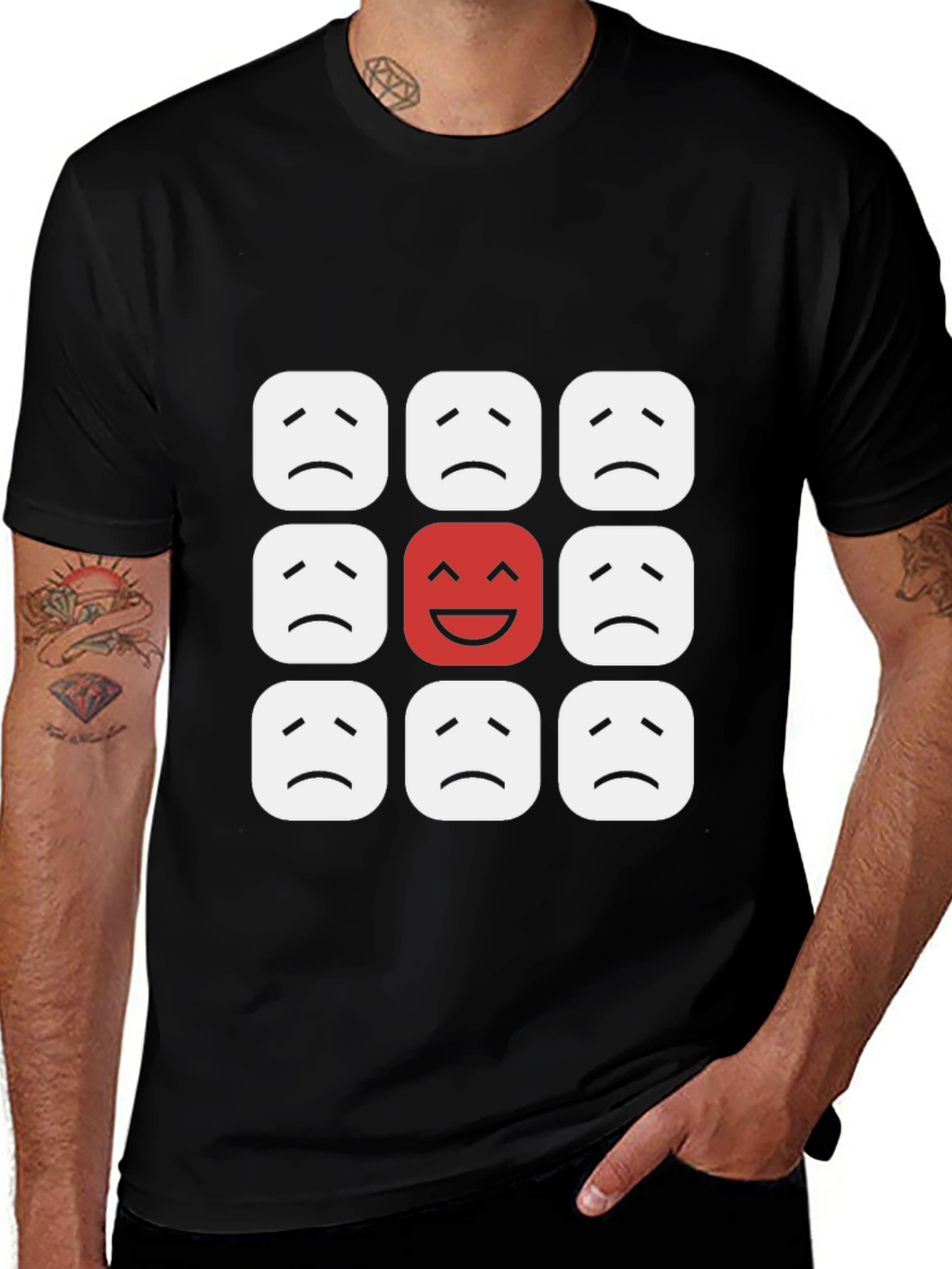 Variant 10 of Be Different T-Shirt, Happy Face Tee
