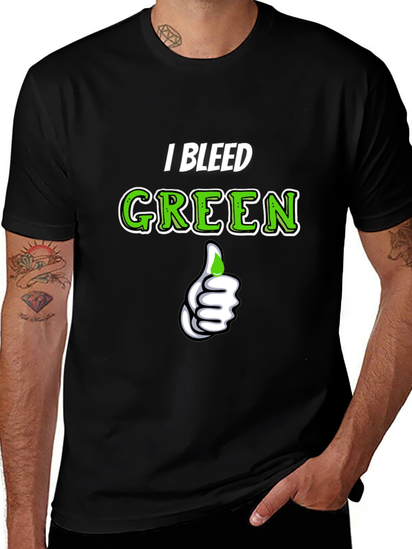 Variant 17 of I Bleed Green Graphic T-Shirt
