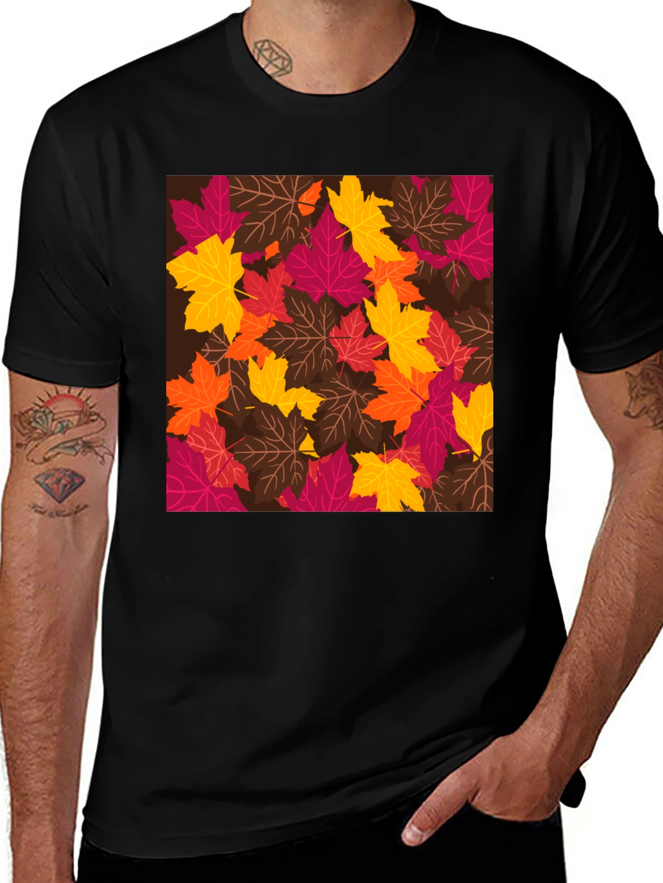 Variant 9 of Autumn Leaves Graphic Tee - Stylish Fall T-Shirt