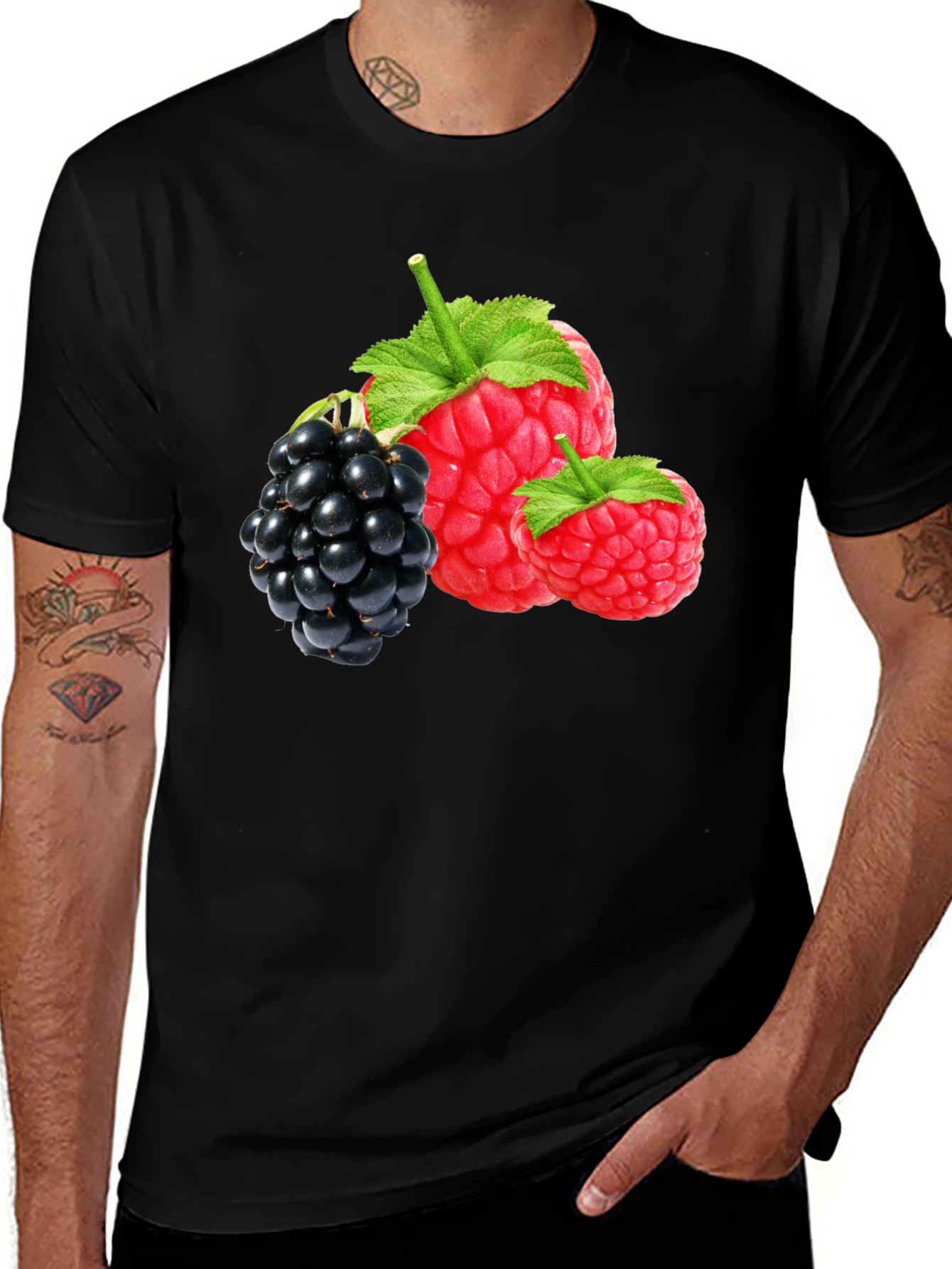 Variant 18 of Raspberry and Blackberry Graphic T-Shirt