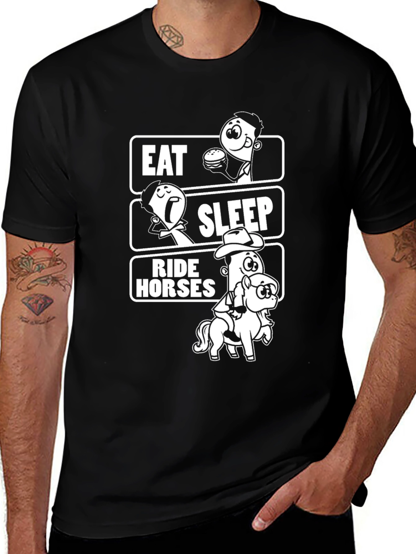 Variant 15 of Eat Sleep Ride Horses Funny T-Shirt
