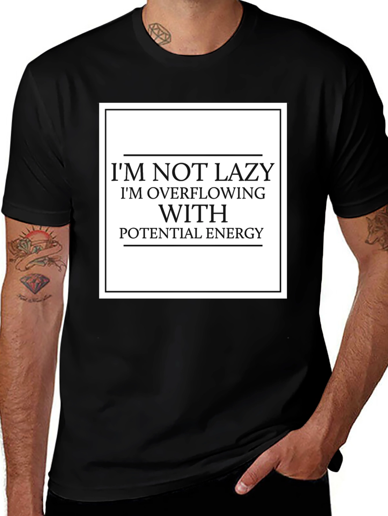 Variant 13 of Funny Lazy Potential Energy Graphic T-Shirt