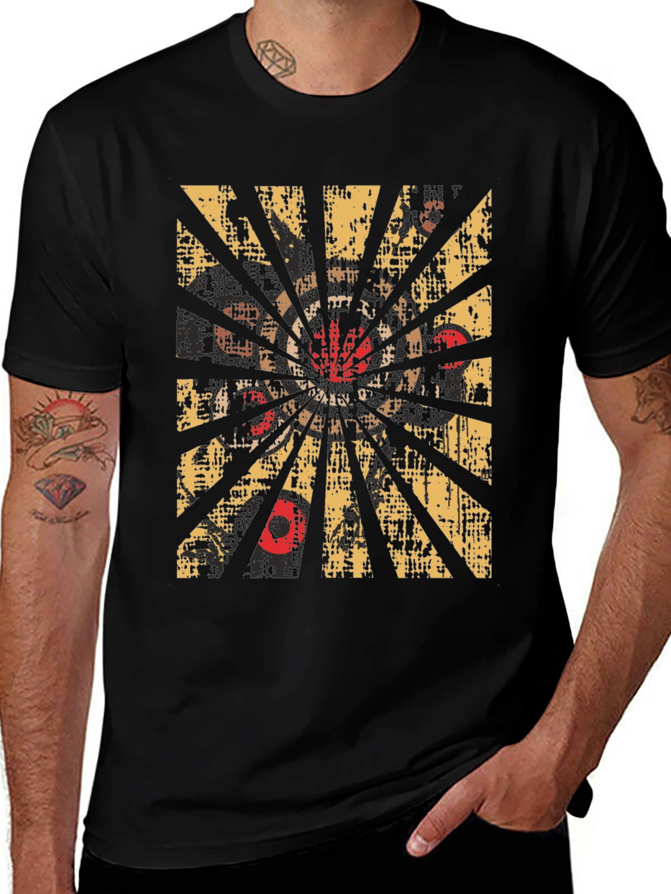 Variant 5 of Vintage Style Graphic Tee - Retro Sunburst Design