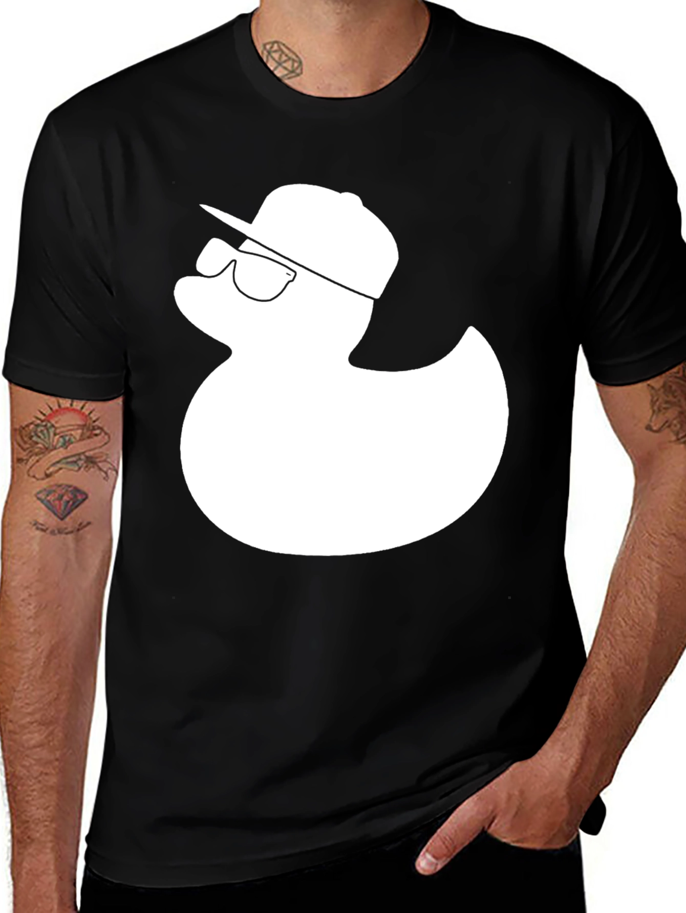 Cool Duck T-Shirt - Black Cotton Graphic Tee