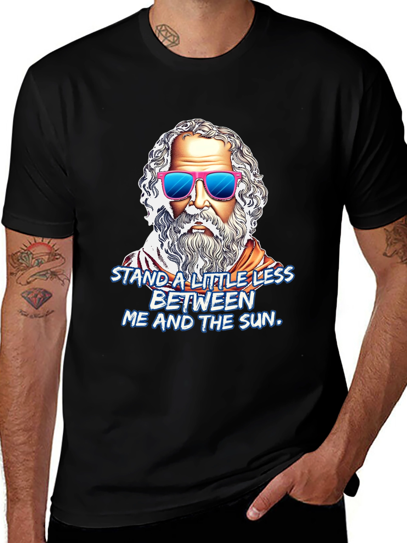 Funny Socrates Graphic Tee - Stand A Little Less Between Me and the Sun