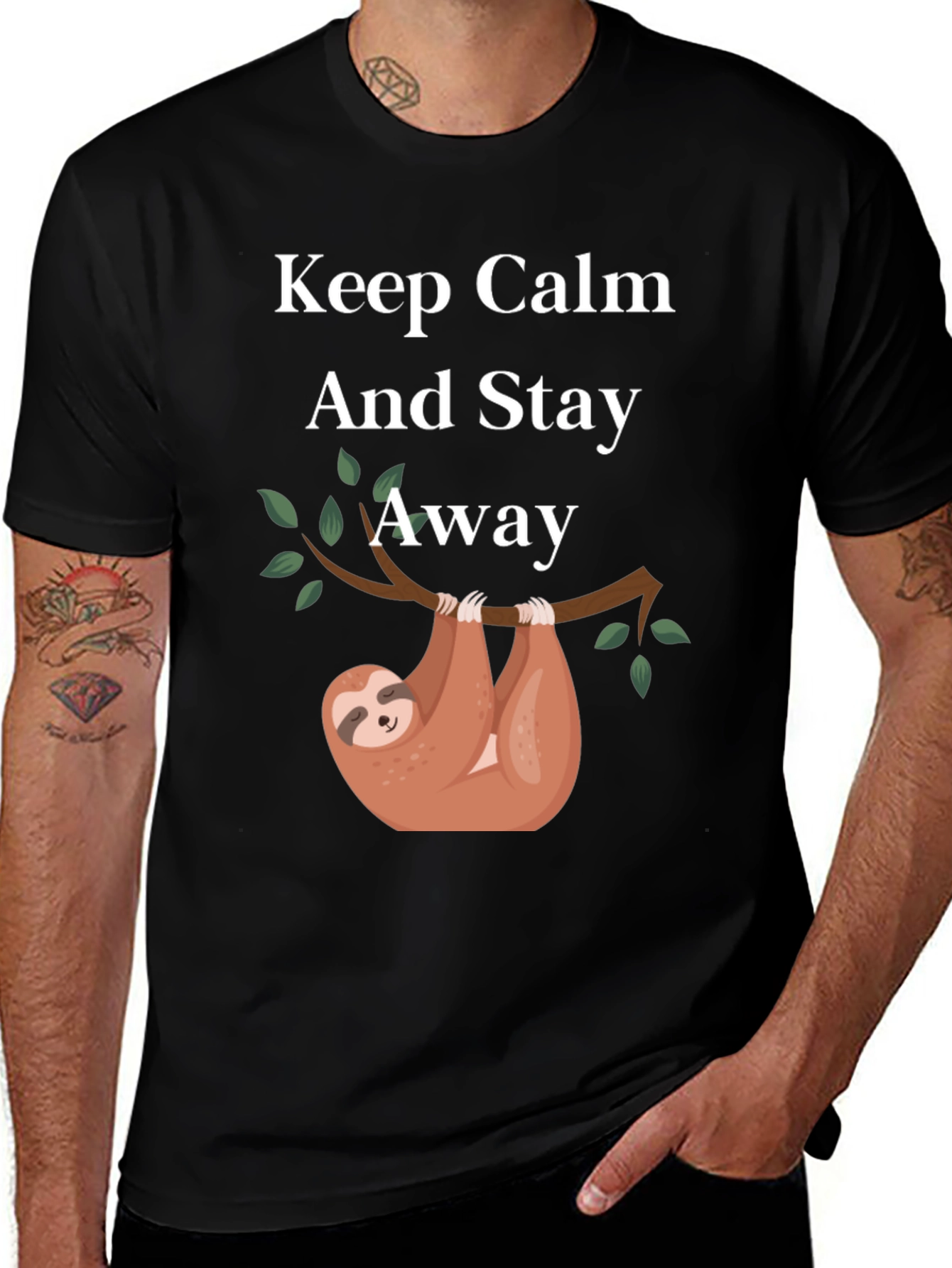 Variant 18 of Keep Calm Sloth T-Shirt Funny Quarantine Stay Away Tee