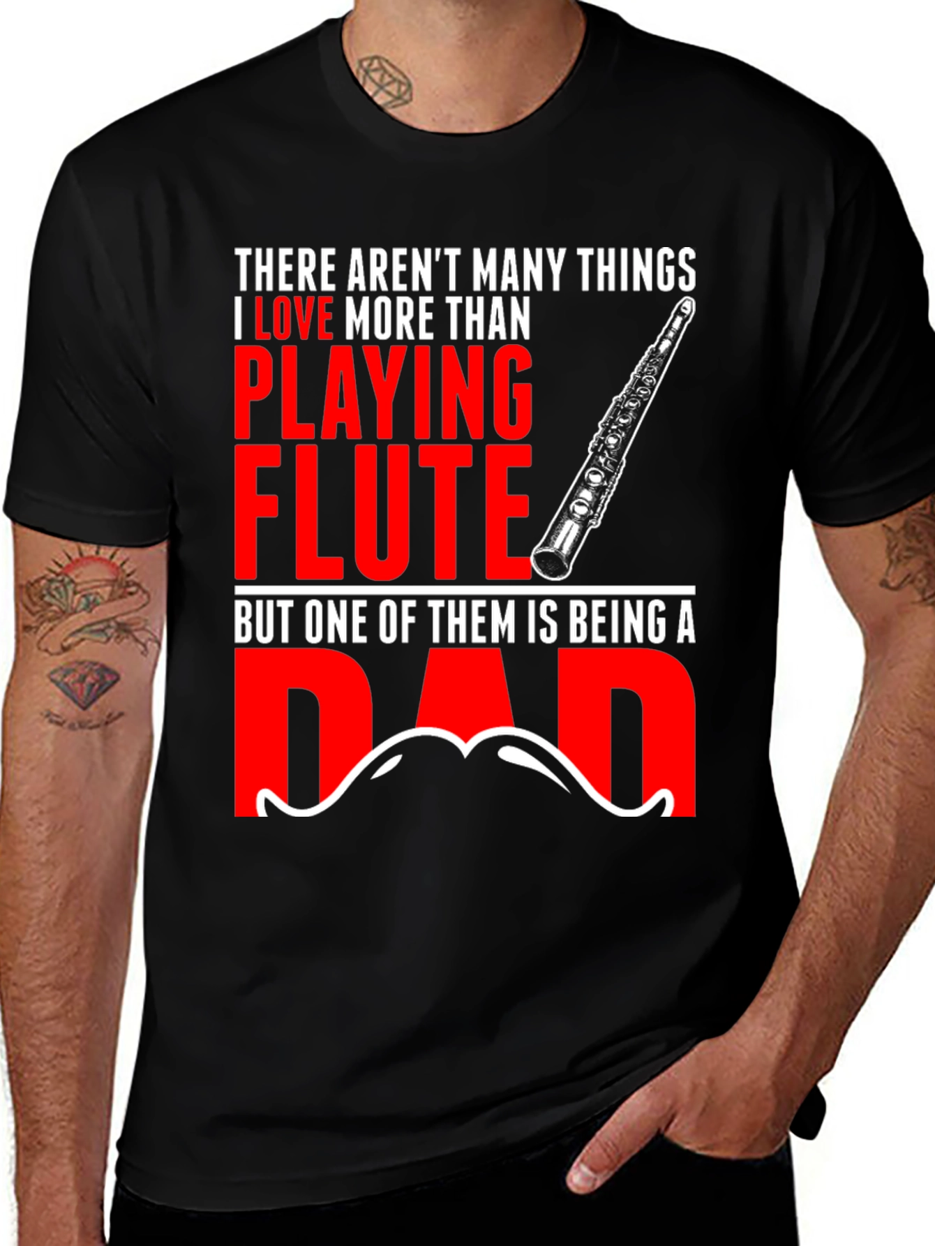 Variant 16 of Flute Playing Dad T-Shirt