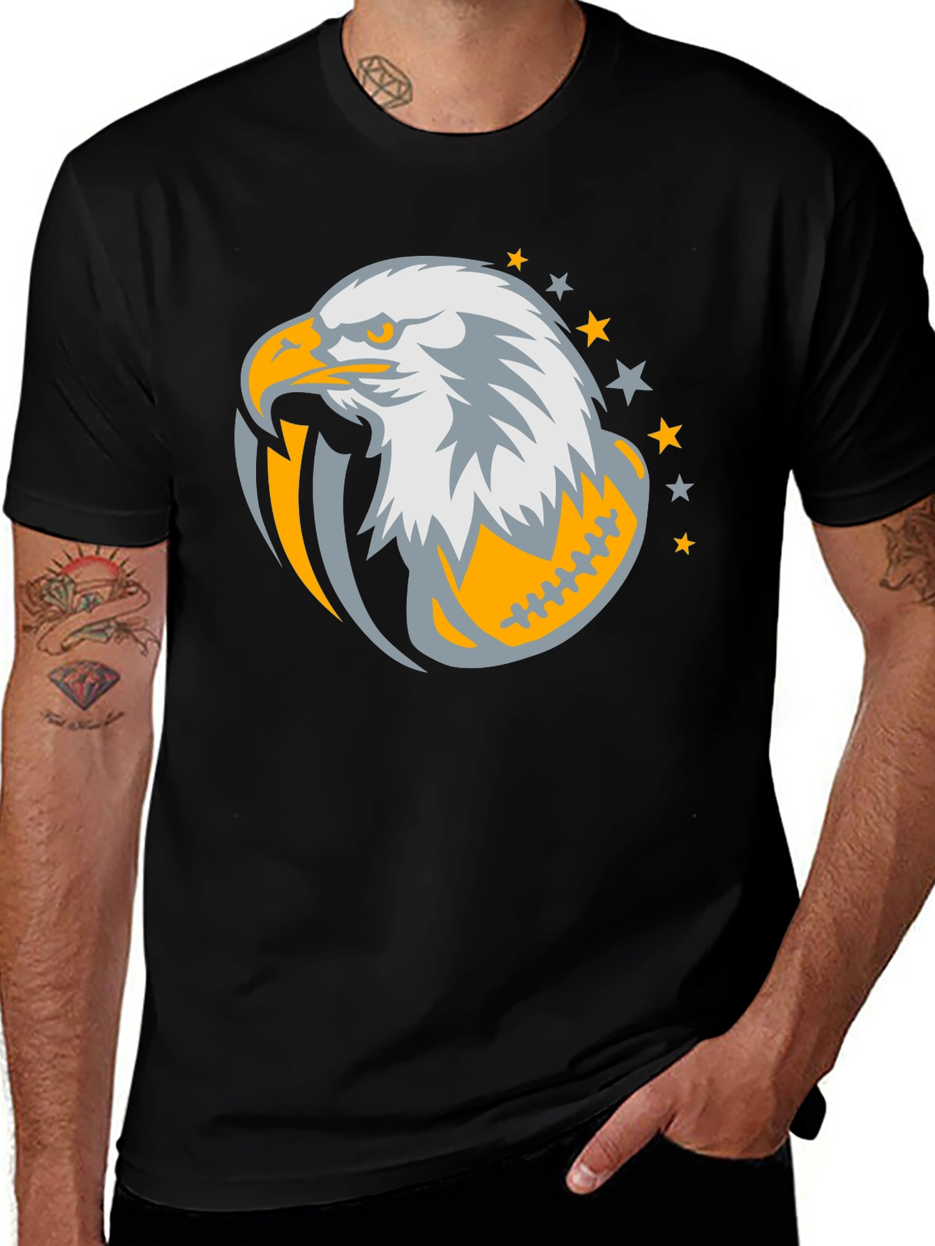 Eagle Football Graphic Tee - Black