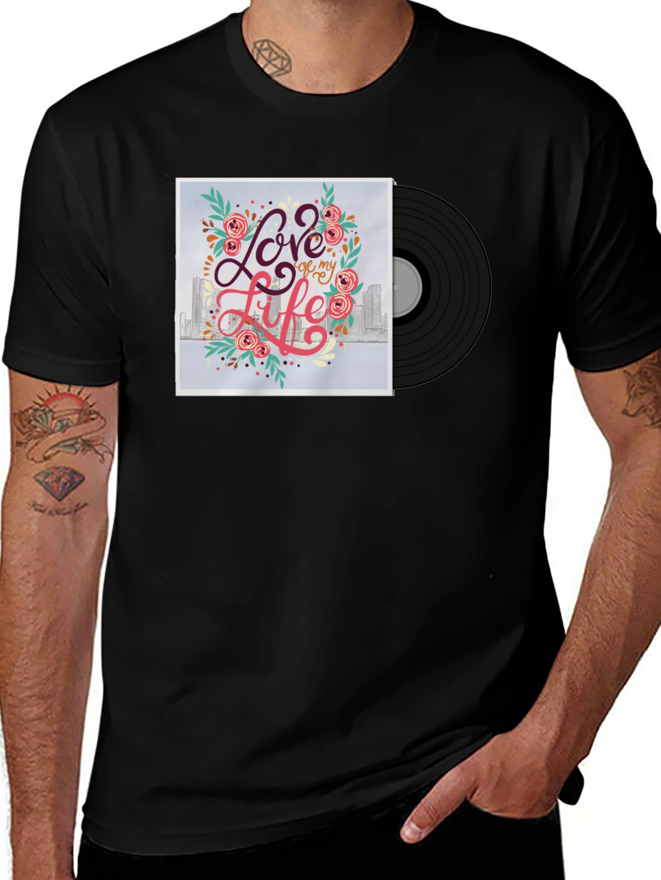 Variant 17 of Love of My Life Graphic Tee - Black