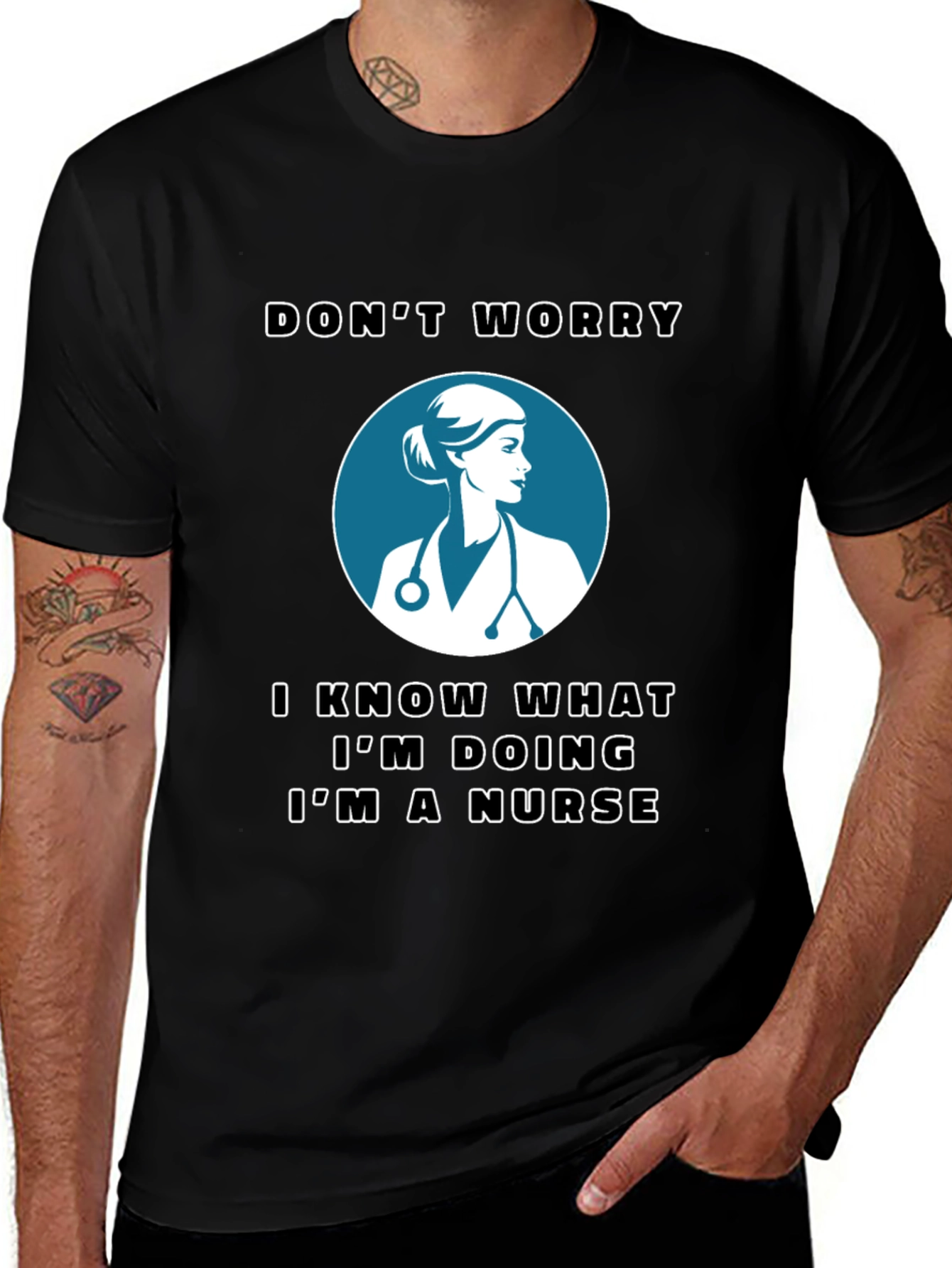Variant 10 of Nurse T-Shirt - Don't Worry, I'm a Nurse