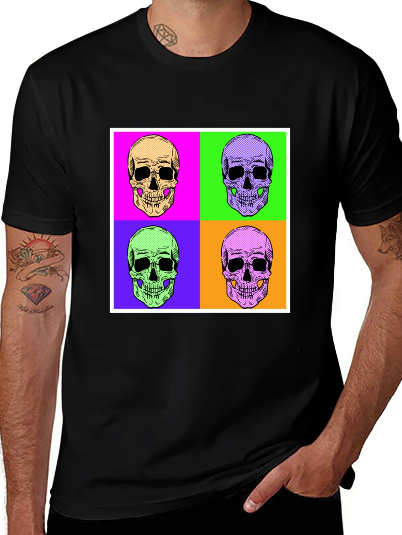 Variant 5 of Pop Art Skull T-Shirt - Unique Graphic Tee