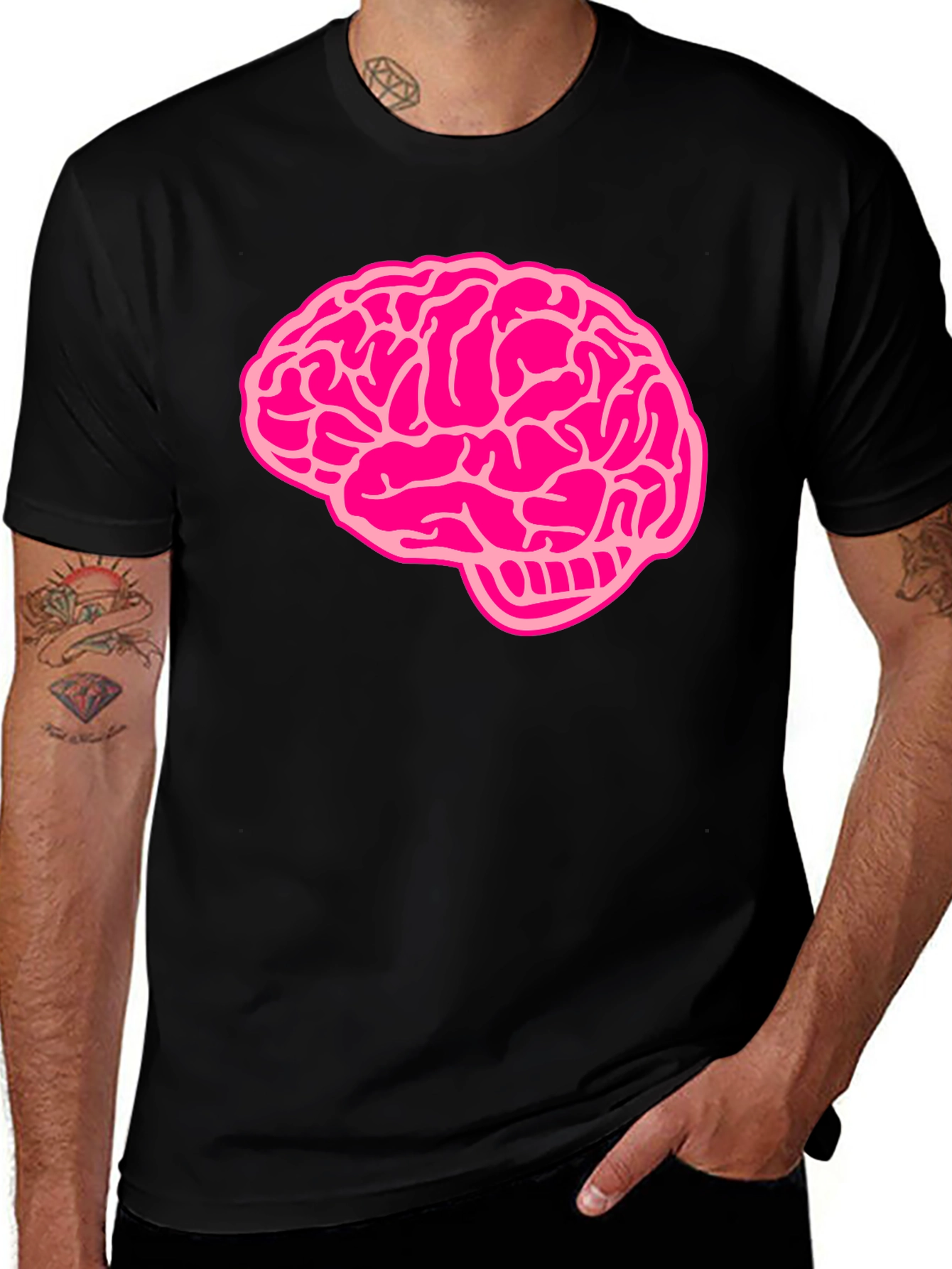 Variant 5 of Brain Graphic Black T-Shirt