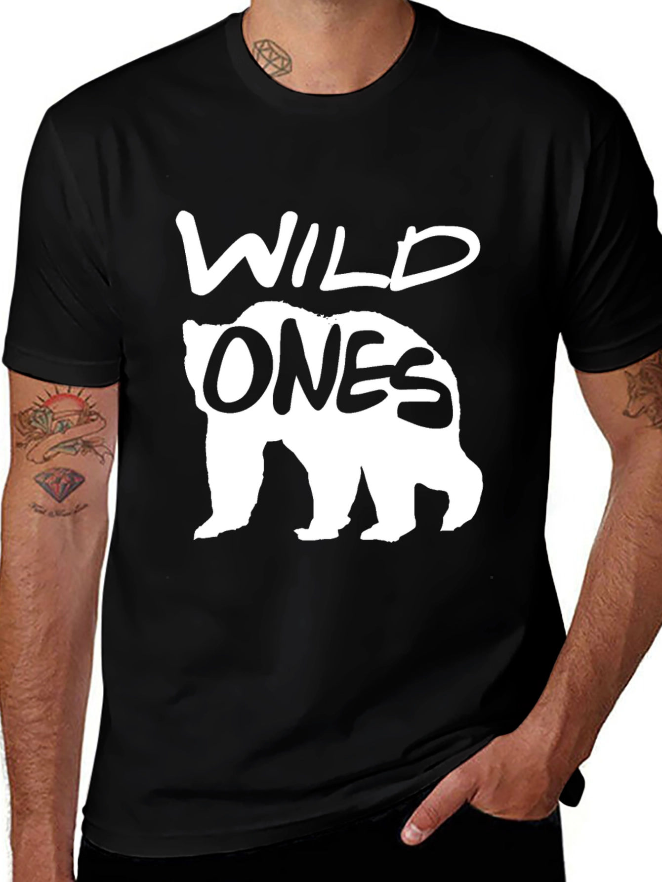 Variant 28 of Wild Ones Bear Graphic Tee - Black Unisex T-Shirt