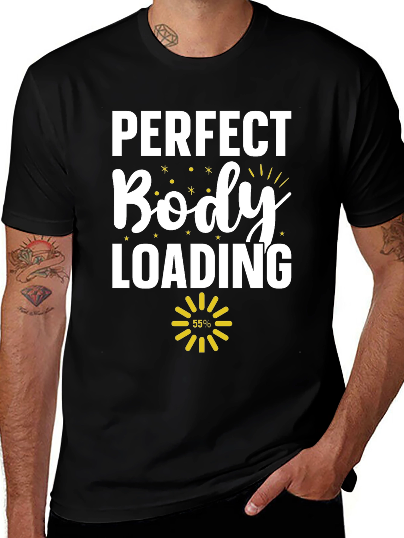Variant 4 of Perfect Body Loading Black Graphic Tee