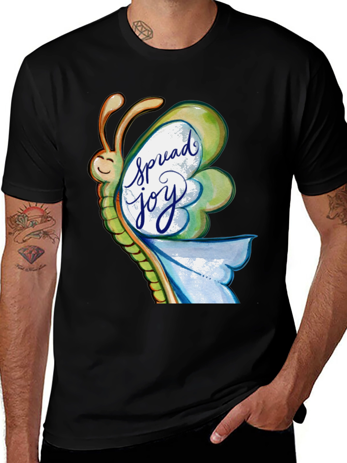 Variant 9 of Spread Joy Butterfly Graphic Tee - Black