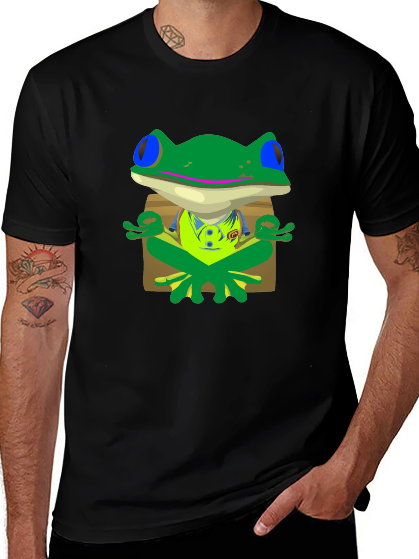 Variant 26 of Meditating Frog Graphic Tee - Find Your Zen