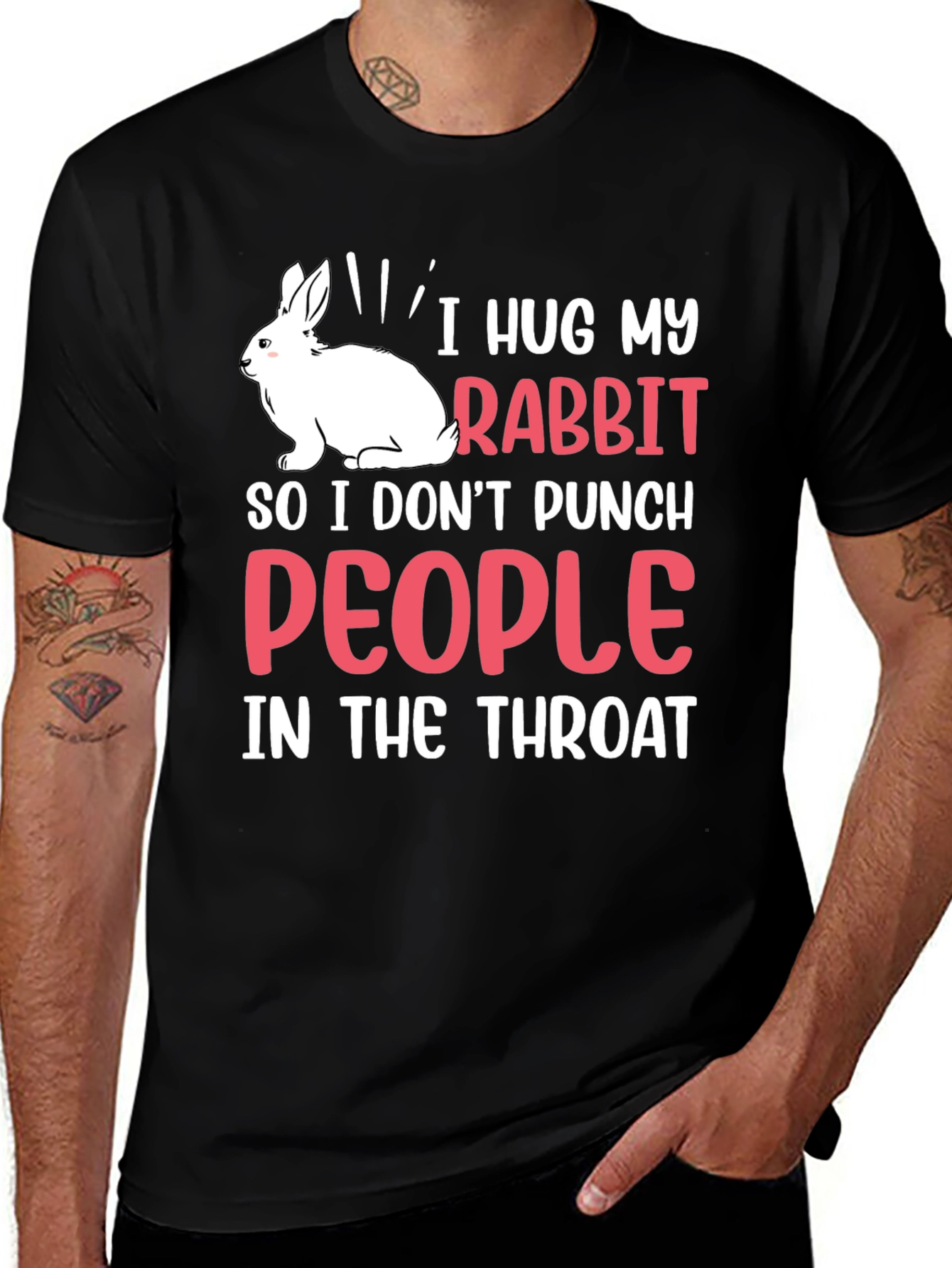 Variant 4 of I Hug My Rabbit Funny T-Shirt