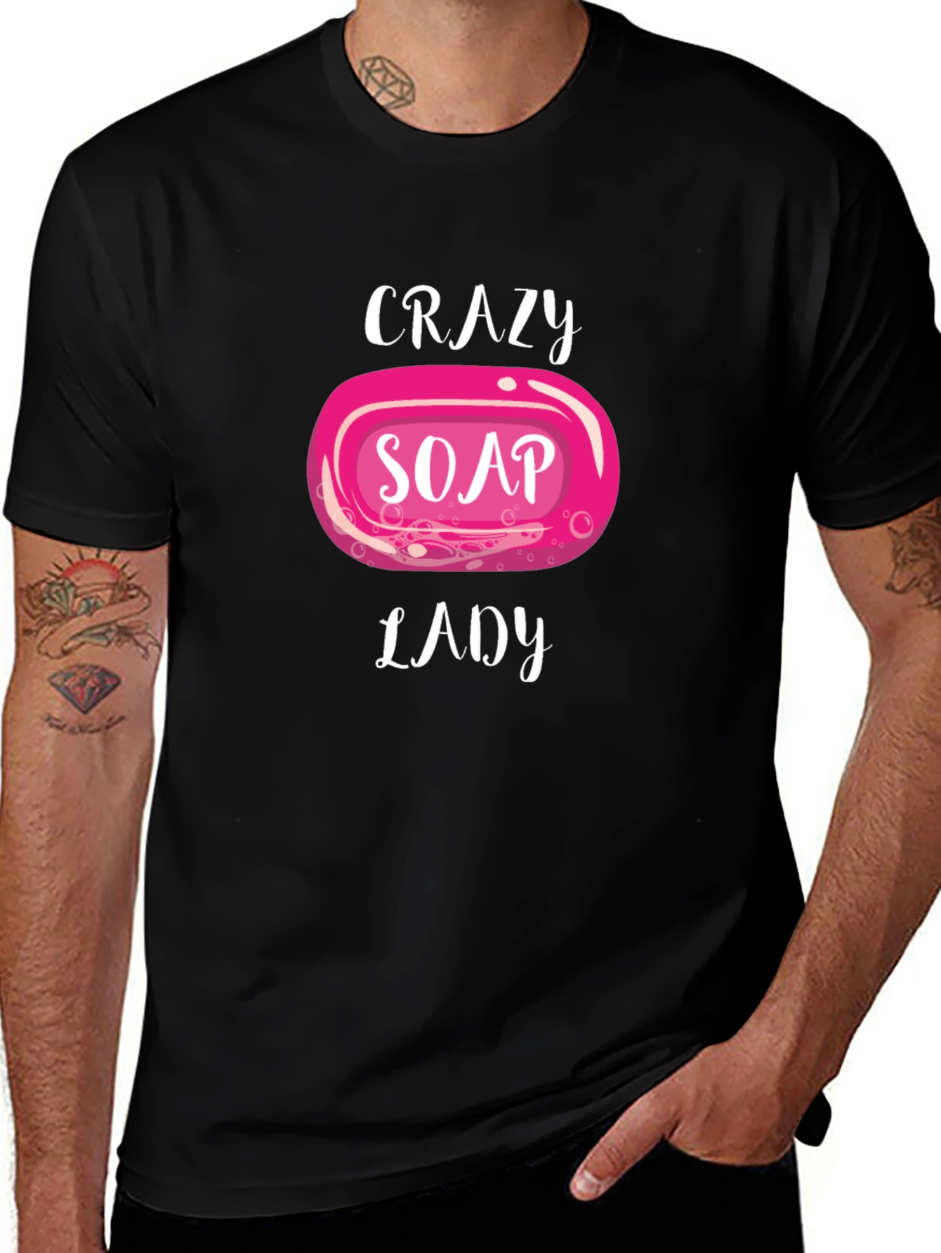 Variant 28 of Crazy Soap Lady Black T-Shirt
