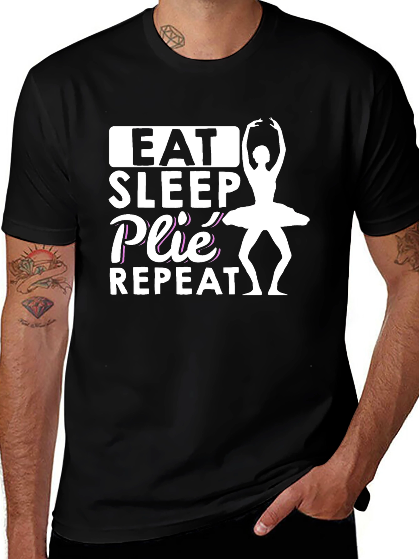 Eat Sleep Plie Repeat Black T-Shirt