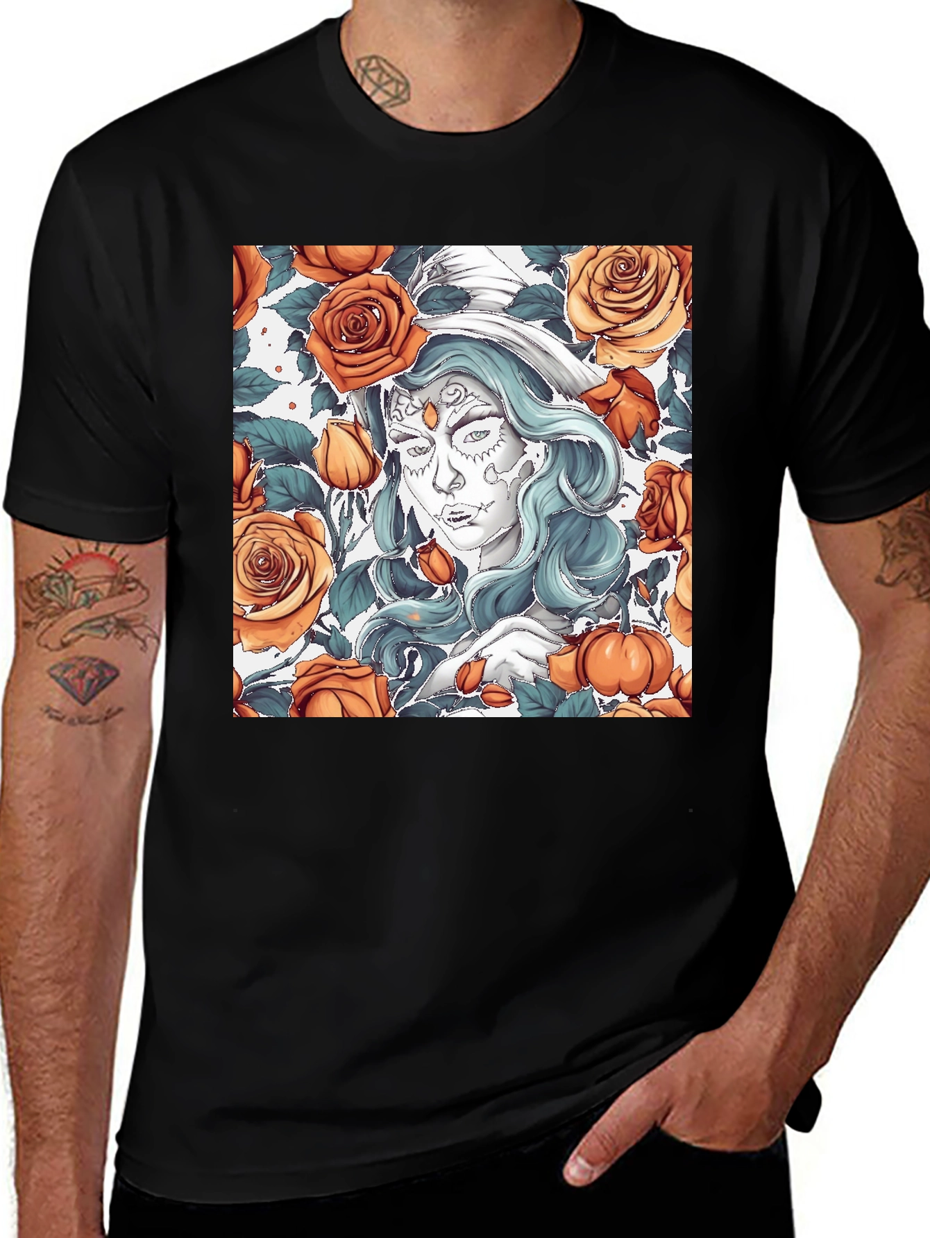 Variant 16 of Day of the Dead Rose T-Shirt - Unique Graphic Tee