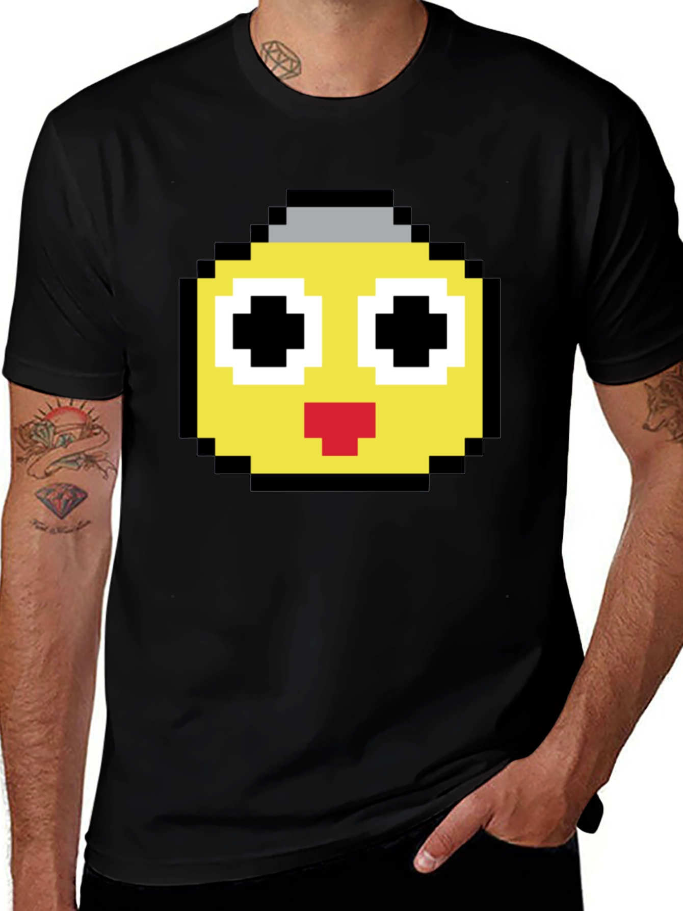 Variant 18 of Pixel Art Emoji Black T-Shirt