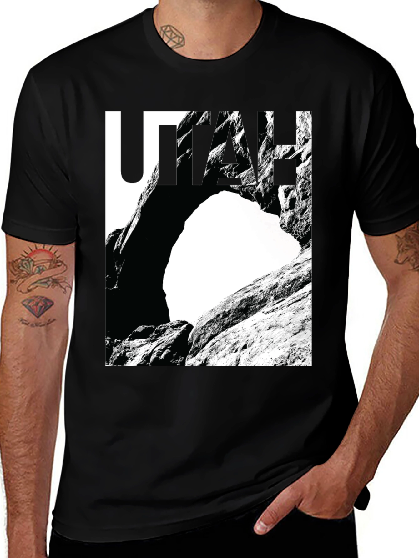 Variant 22 of Utah Rock Arch Graphic Tee - Black