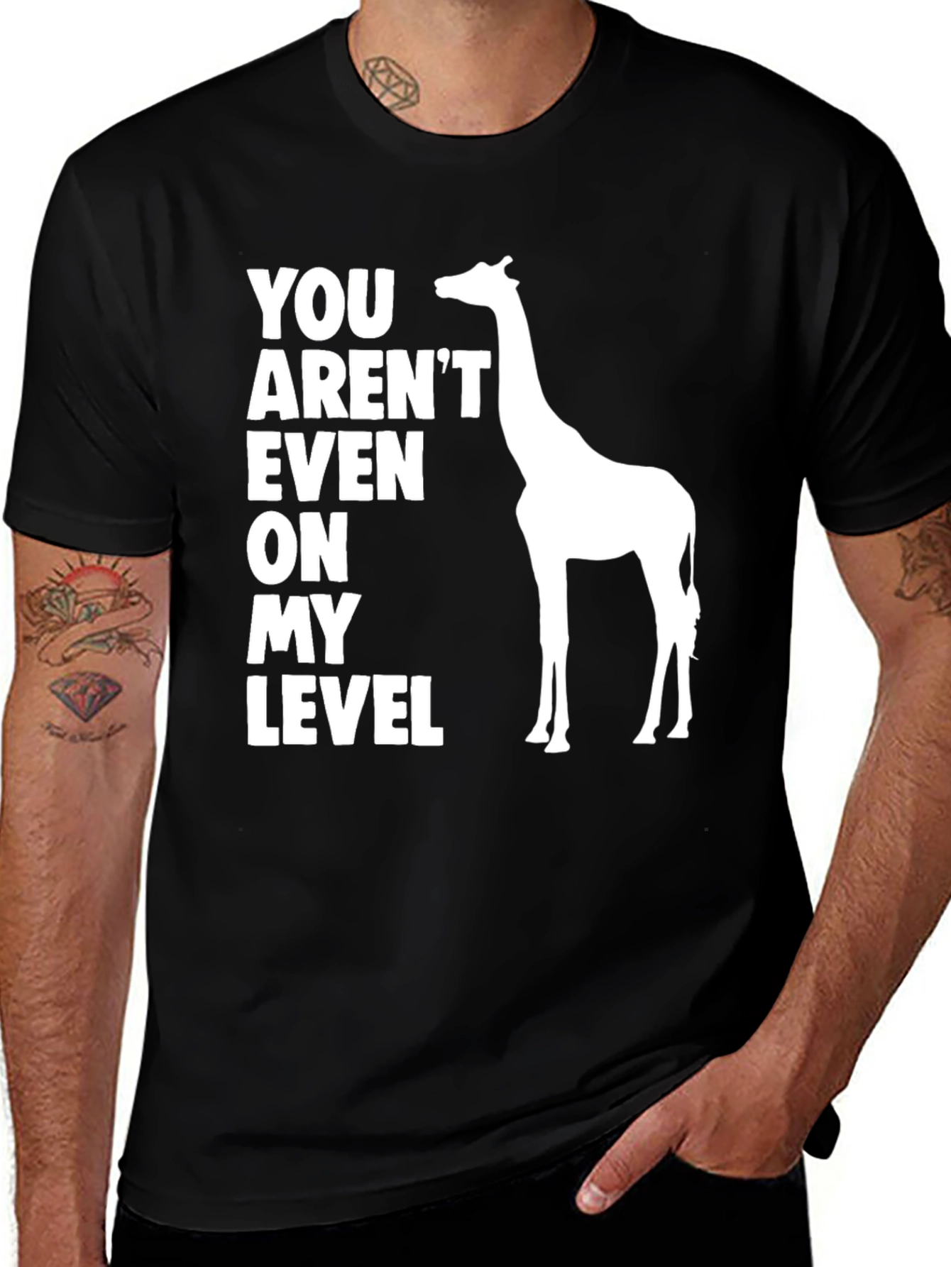 Variant 27 of Giraffe Level T-Shirt - Black