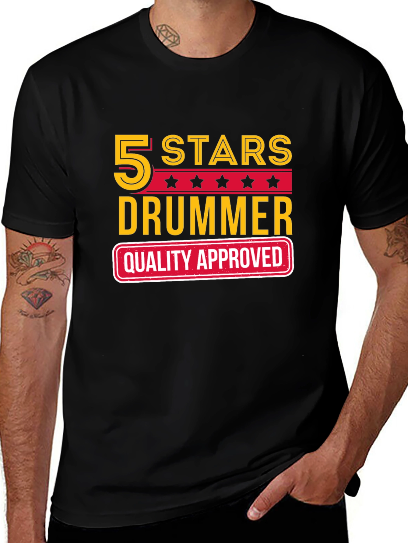 Variant 13 of 5 Stars Drummer Quality Approved T-Shirt