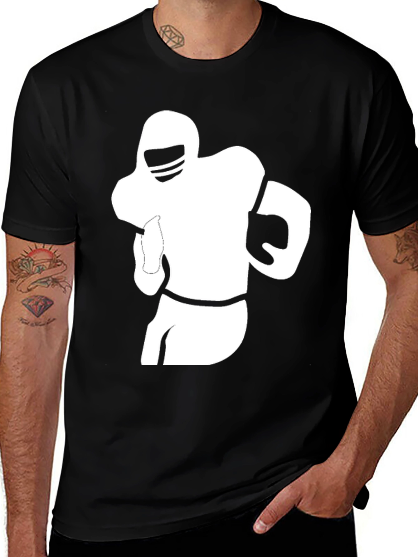 Variant 9 of Football Player Graphic Tee - Black