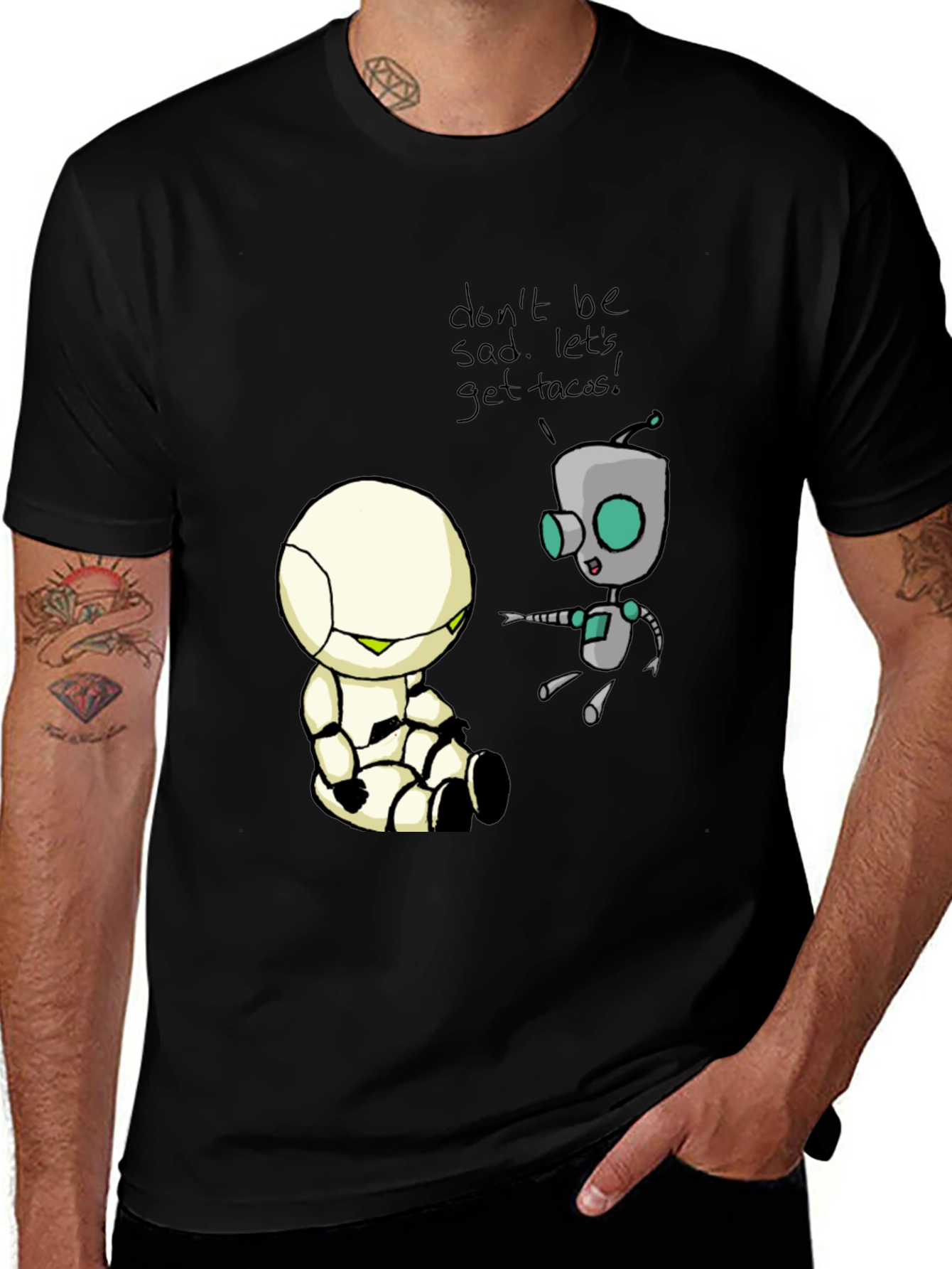 Variant 3 of Don't Be Sad, Get Tacos Black T-Shirt