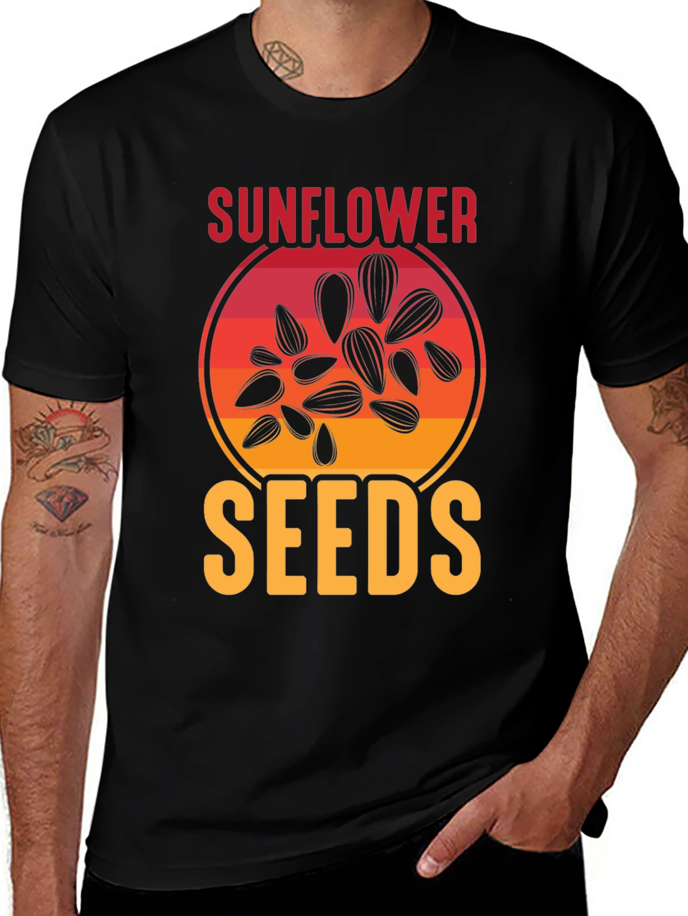 Variant 2 of Sunflower Seeds Graphic Tee - Unisex Black T-Shirt