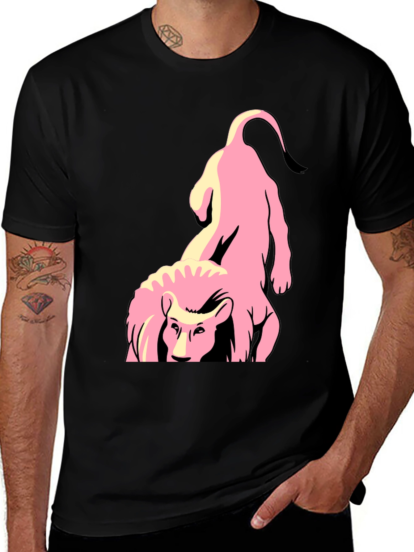 Variant 6 of Pink Lion Graphic Tee - Stylish and Unique