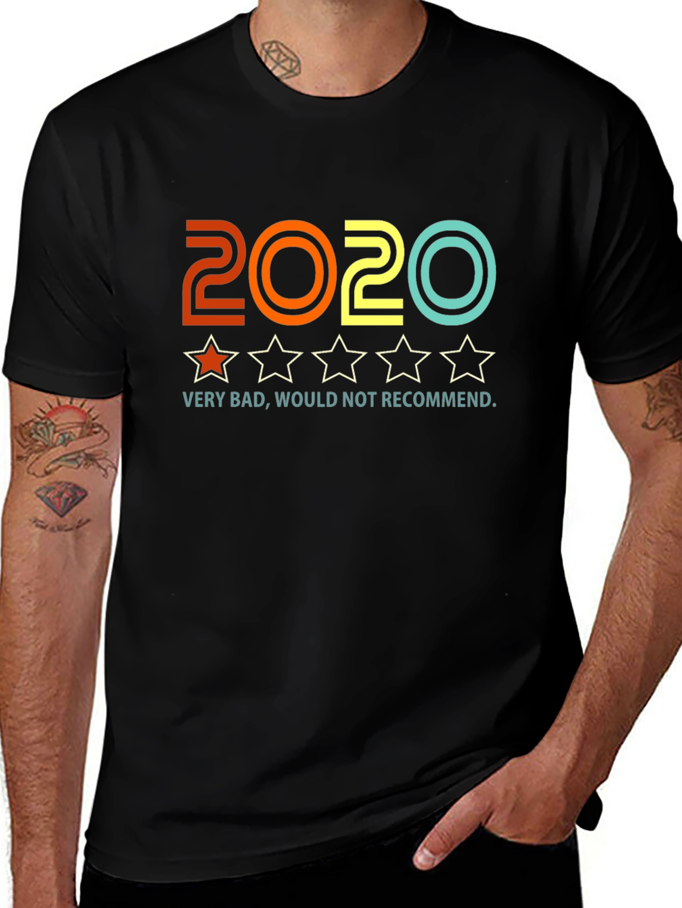 2020 One-Star Review Graphic Tee - Funny Bad Year T-Shirt