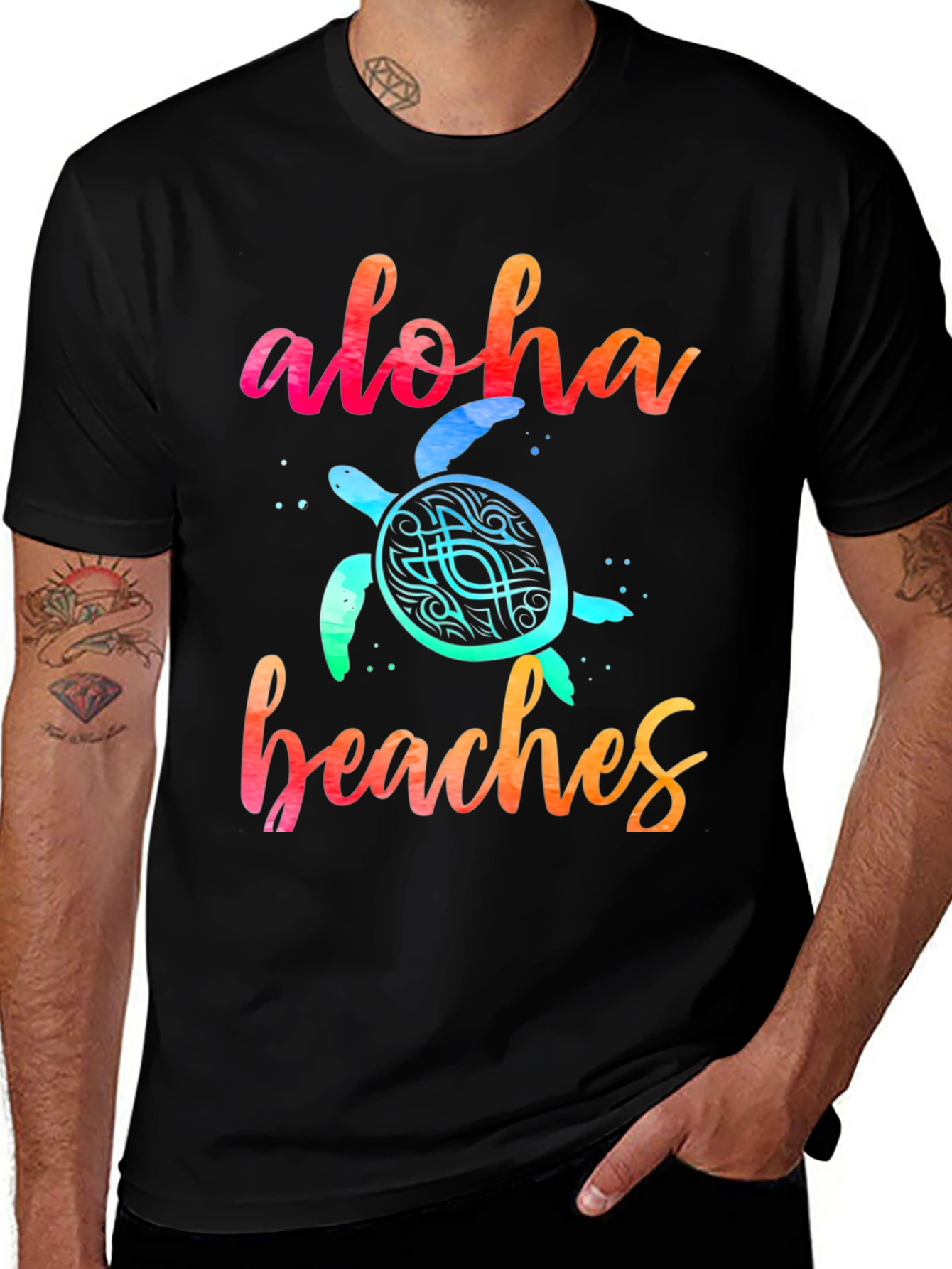 Variant 20 of Aloha Beaches Turtle Graphic Tee