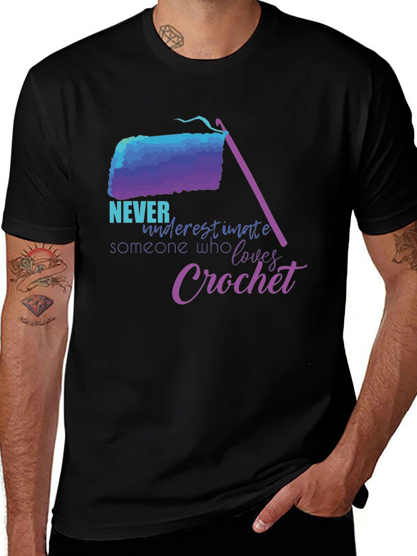 Variant 23 of Crochet Lover Graphic Tee - Never Underestimate