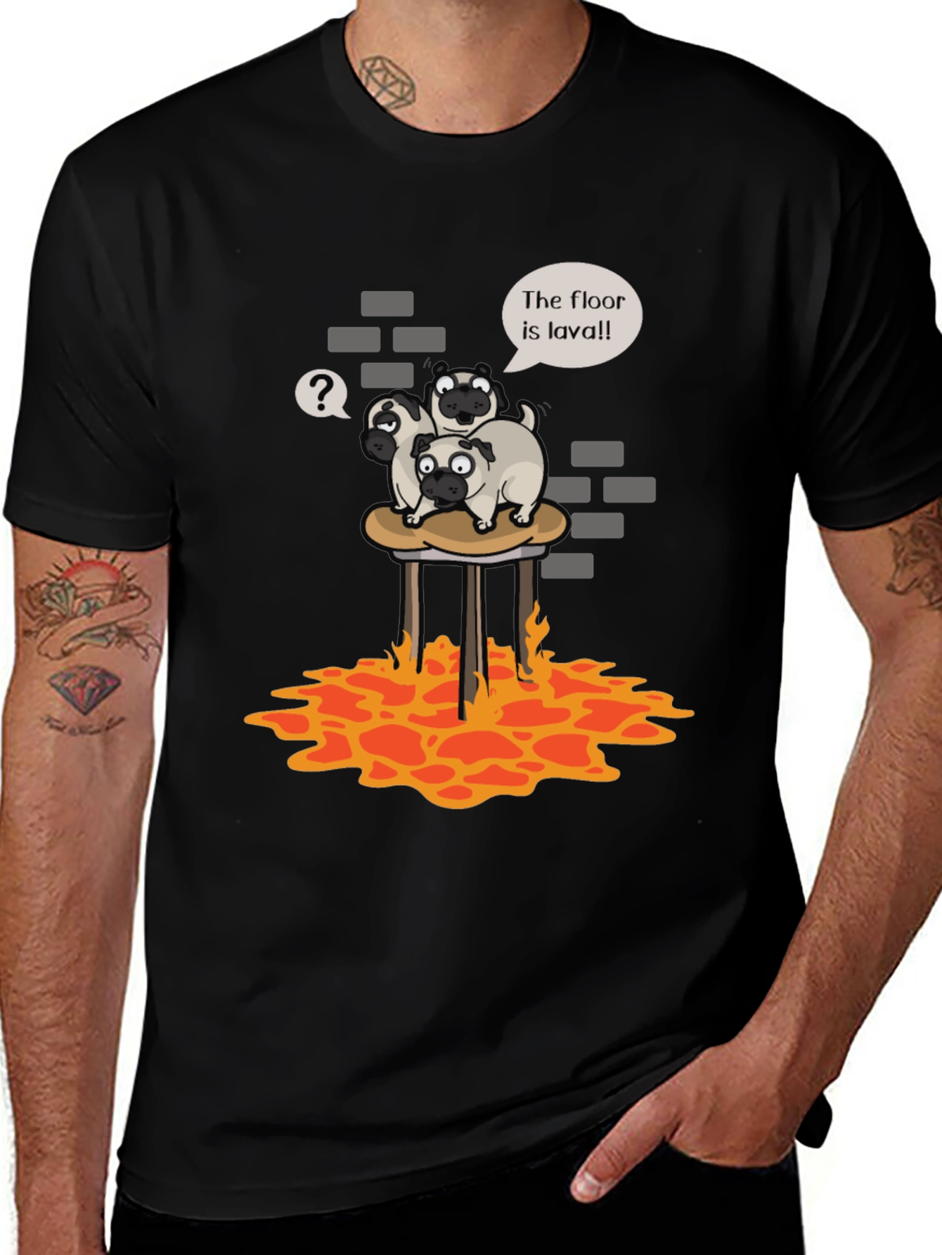 Variant 26 of The Floor is Lava Pug T-Shirt